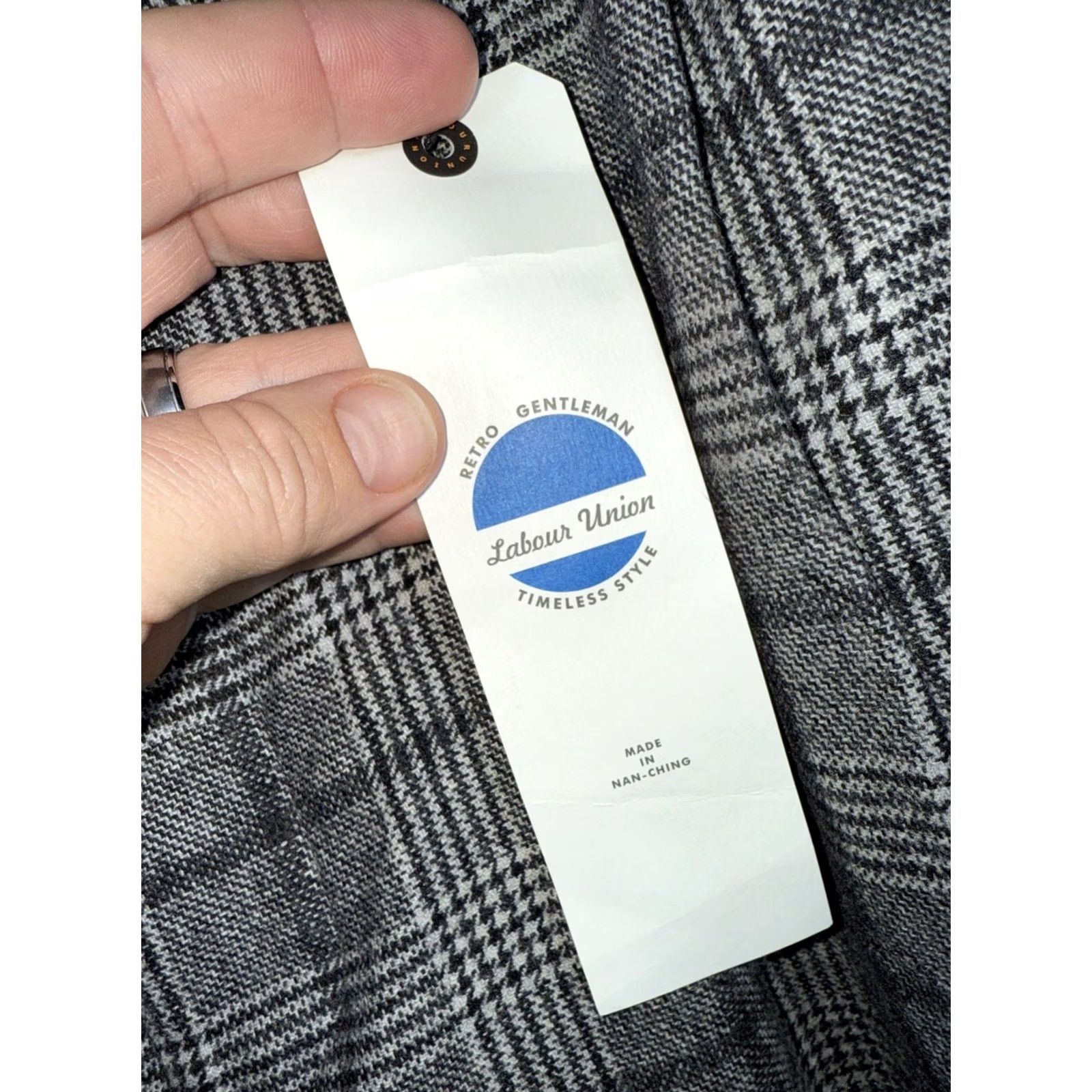 Vintage Labour Union Pants Men 34 Gray Wool Trousers Plaid Pleated Button Fly 34X29 NEW Size US 34 / EU 50 - 5 Thumbnail