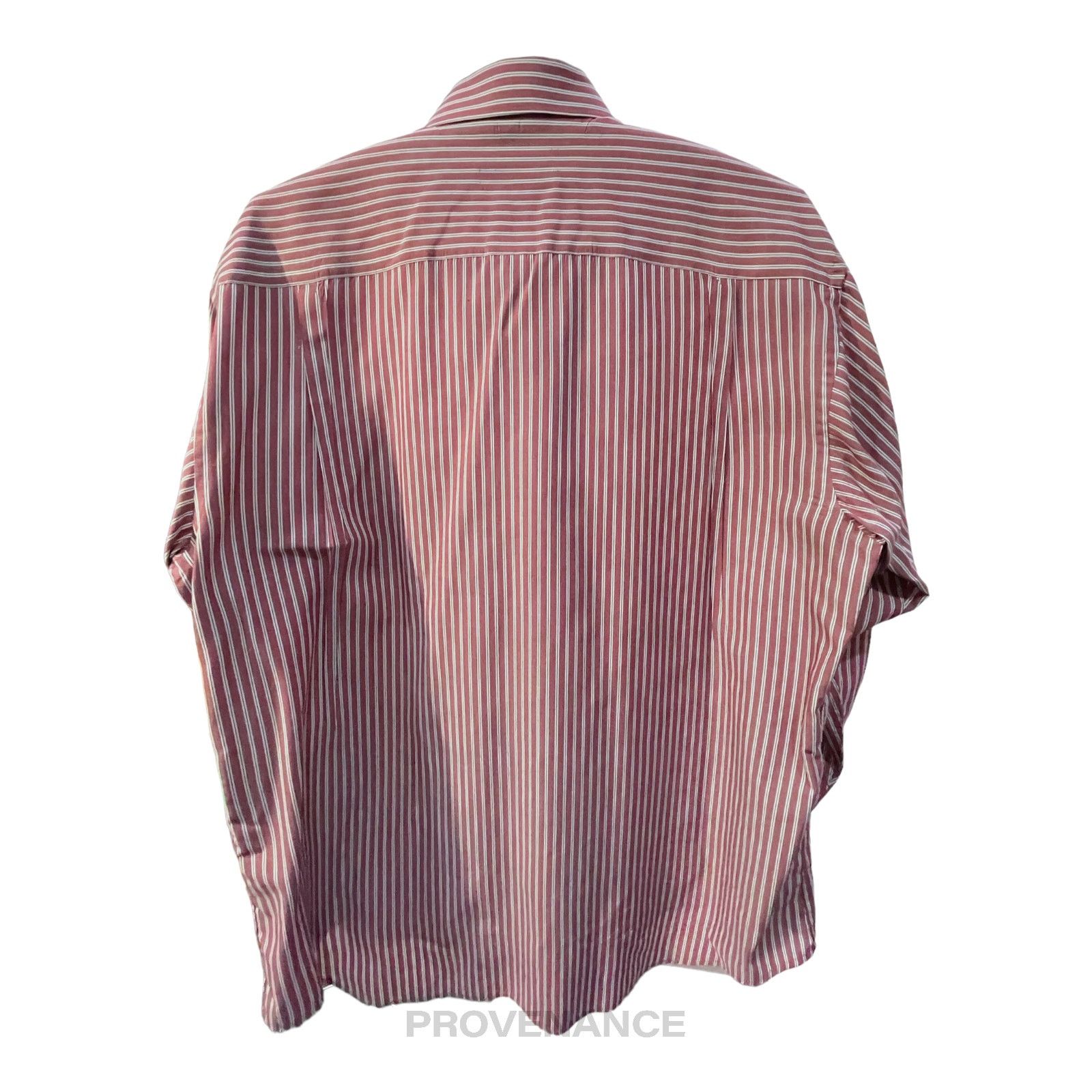 Balmain 🔴 Balmain Button Down Shirt - Red/White Striped Size US XL / EU 56 / 4 - 3 Thumbnail