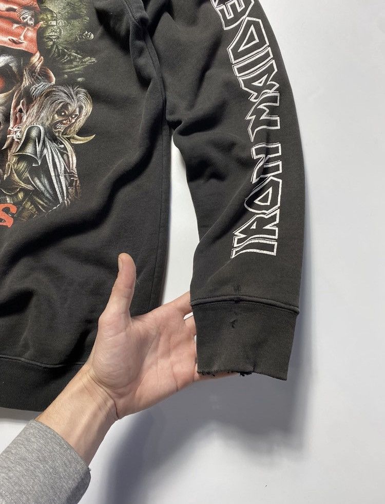 Band Tees × Iron Maiden × Vintage Vintage Iron Maiden distressed sun faded zipper zip hoodie Size US XL / EU 56 / 4 - 11 Thumbnail