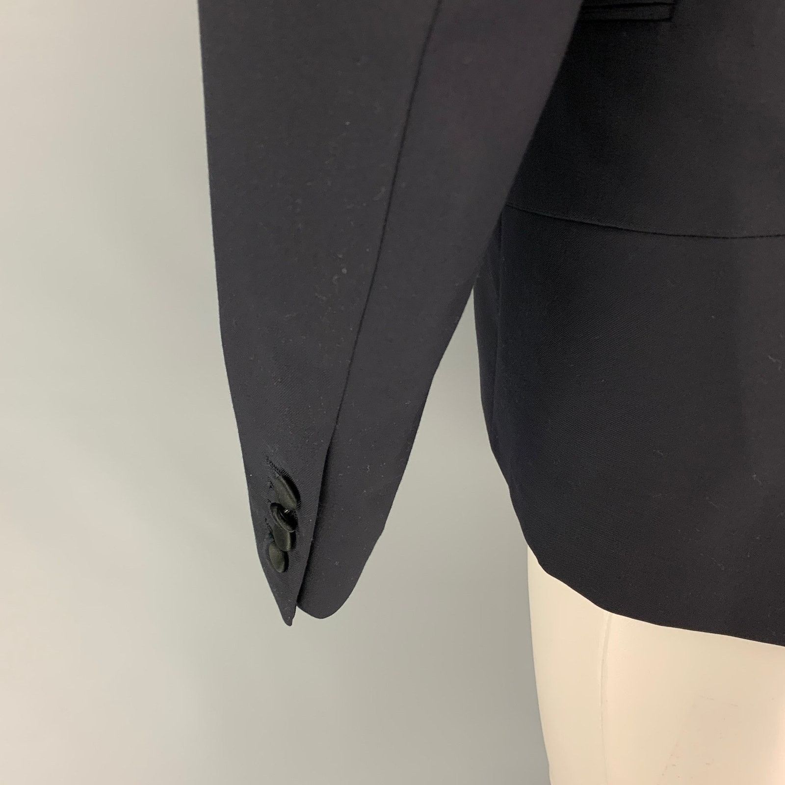 Sandro SANDRO Size 38 Black Wool Shawl Collar Sport Coat Size 38R - 4 Thumbnail