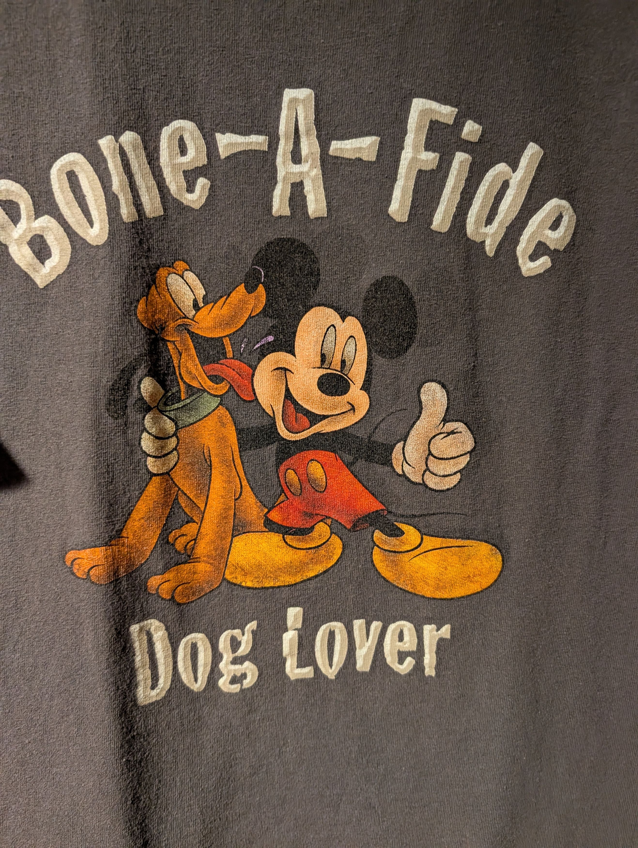 Disney Pluto & Mickey Bone A Fide Dog Lover T-Shirt Vintage Size US M / EU 48-50 / 2 - 2 Thumbnail