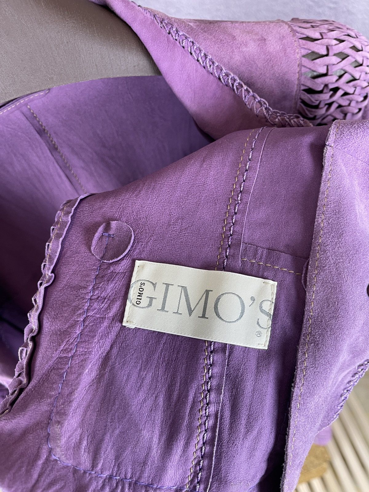 Gimo's Gimo’s leather suede purple jacket size 44 M Size M / US 6-8 / IT 42-44 - 14 Thumbnail