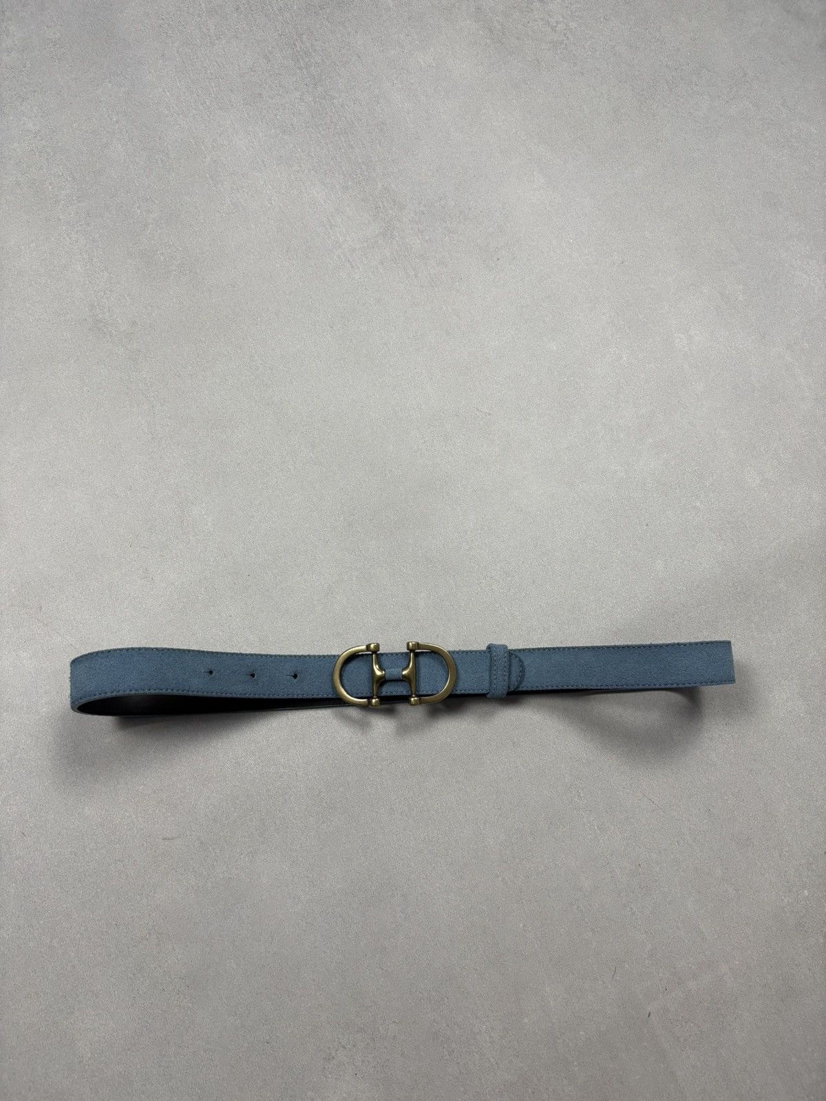 Purdey Purdey Suede Leather Belt Blue Horsebit Brass Buckle Luxury Size ONE SIZE - 3 Thumbnail