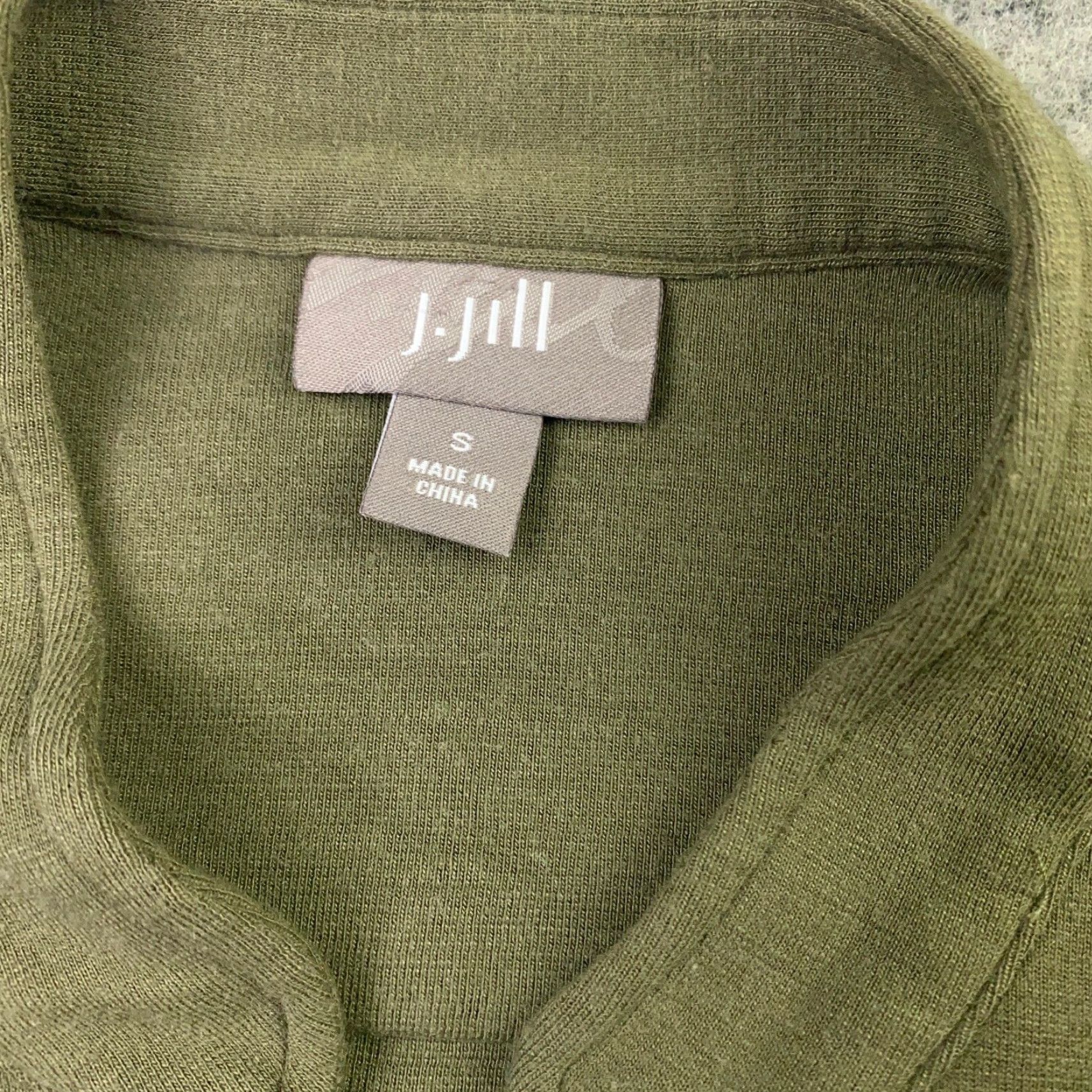 J. Jill J. Jill Jacket Womens Small Green Button Up High Neck Knit Pocket Pockets Classic Fit Regular Size S / US 4 / IT 40 - 5 Thumbnail