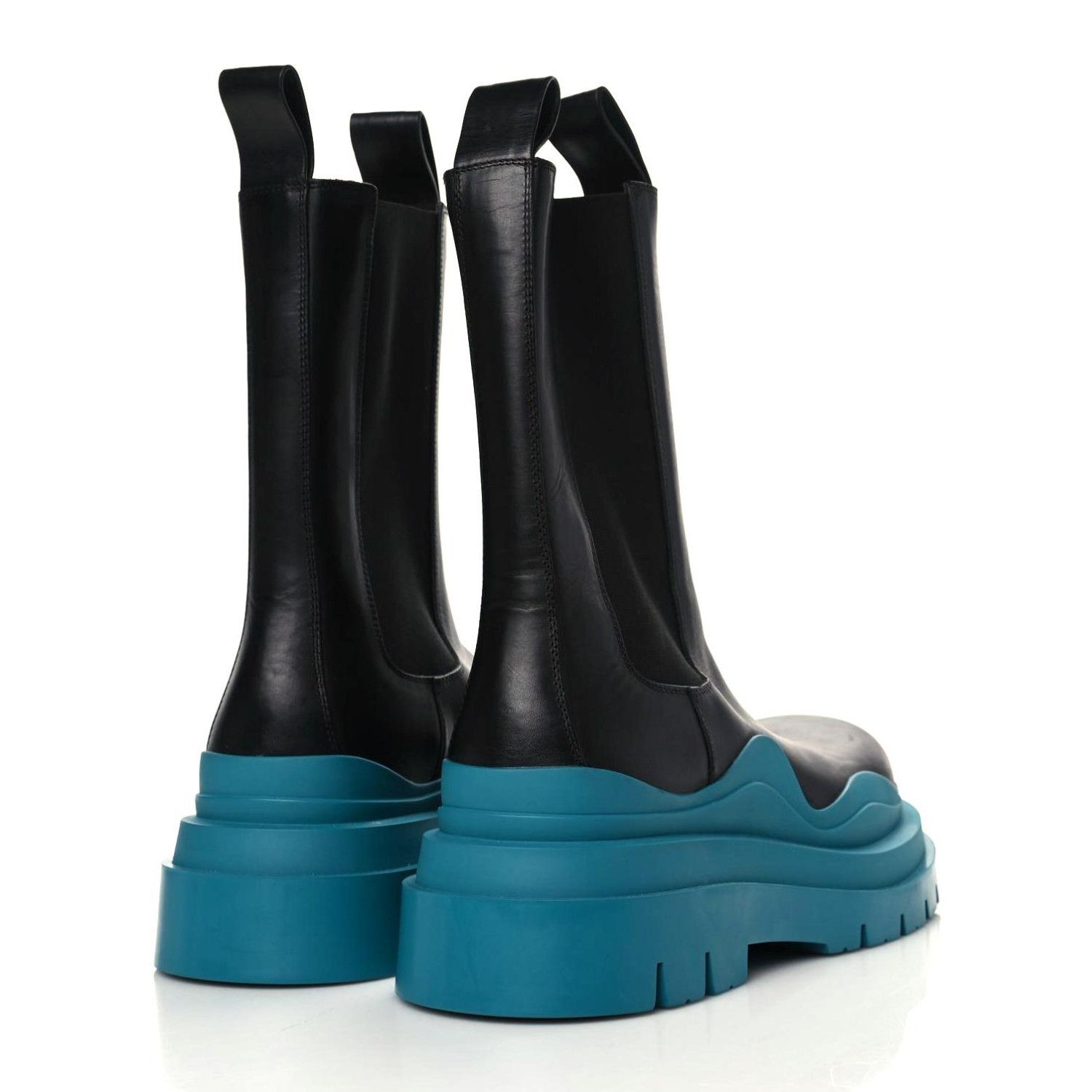 Bottega Veneta o1loc1c0824 630284 Tire Chelsea Boot in Black/Blue Size US 11 / EU 44 - 4 Thumbnail