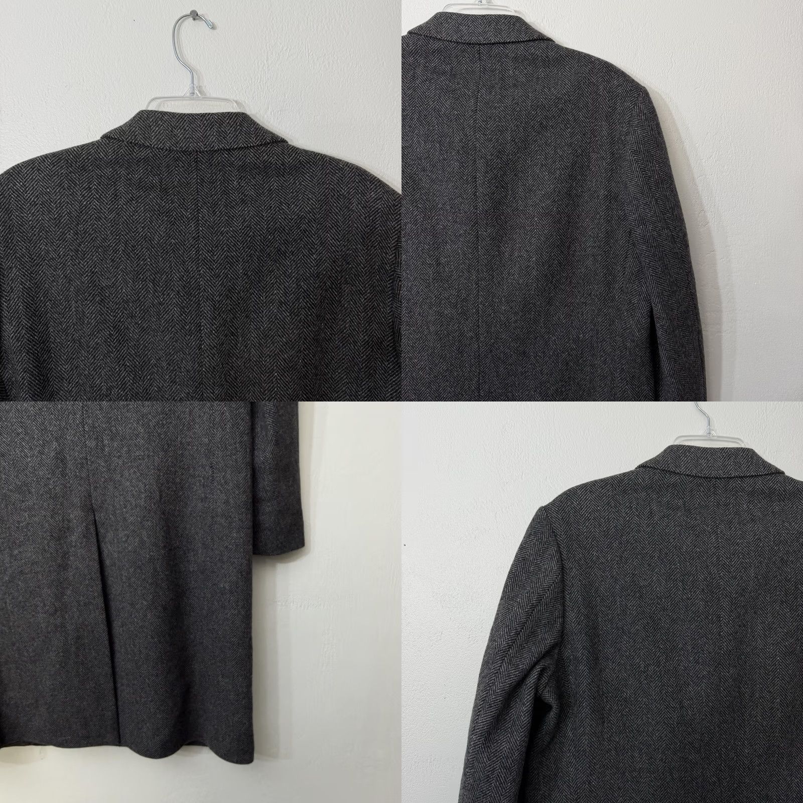 Vintage VINTAGE Barneys New York Overcoat Mens 46 Gray Wool Herringbone Tweed Long Lined Coat Size US S / EU 44-46 / 1 - 9 Thumbnail