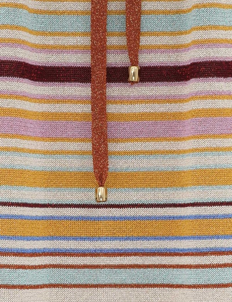 Zimmermann oc11z0226 Tallow Metallic Stripe Dress In Multicolor Size L / US 10 / IT 46 - 6 Thumbnail