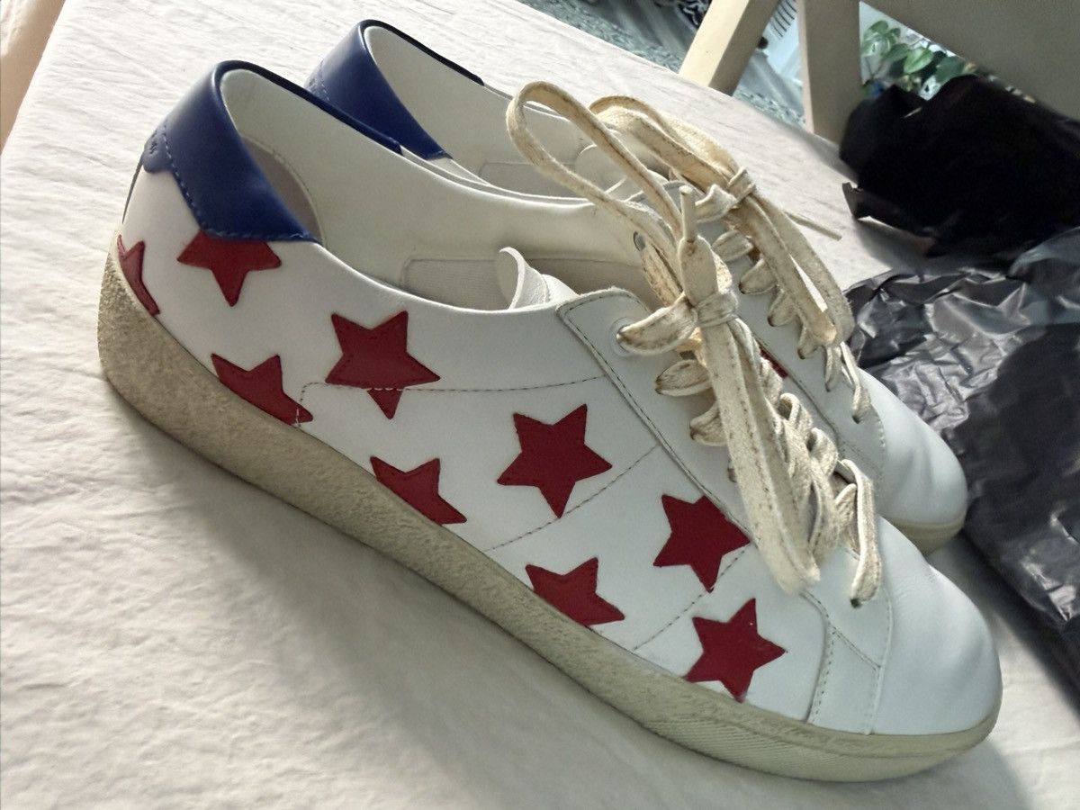 Saint Laurent Paris Saint Laurent SL/06 STARS SNEAKER Red White And Blue Stars Size US 9 / EU 42 - 24 Thumbnail