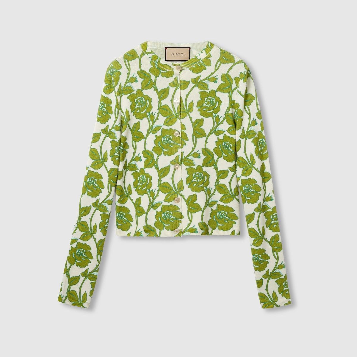 Gucci Floral Print Fine wool Silk Cardigan SIZE S