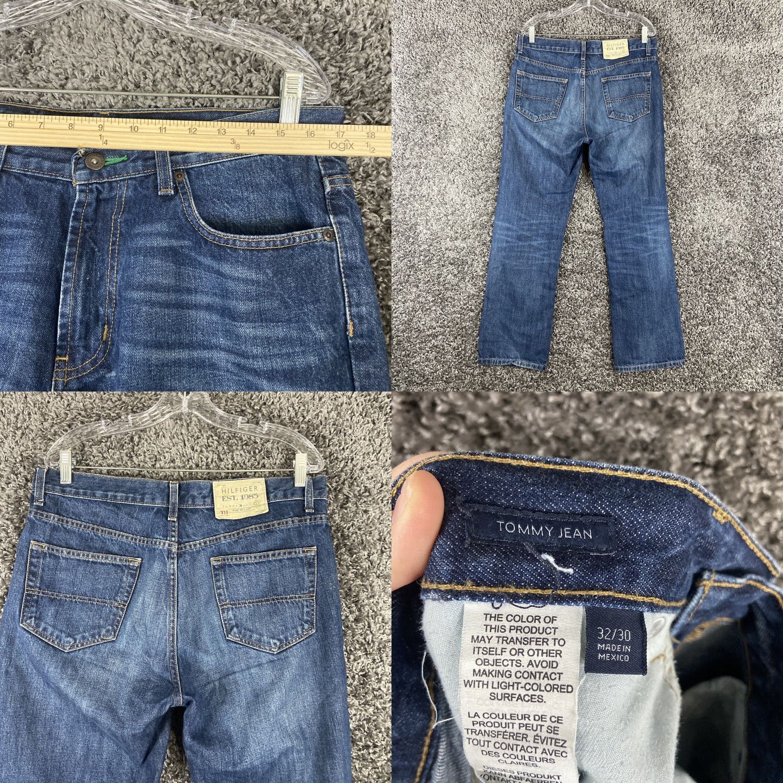 Tommy Hilfiger TOMMY HILFIGER Men's Straight Blue Jeans 34x29 Regular Size US 34 / EU 50 - 8 Thumbnail