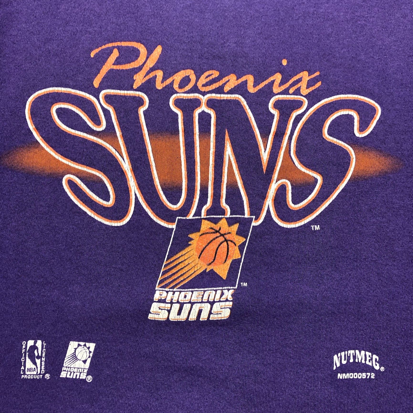VINTAGE Phoenix Suns Sweatshirt Mens L Purple Nutmeg Mills NBA