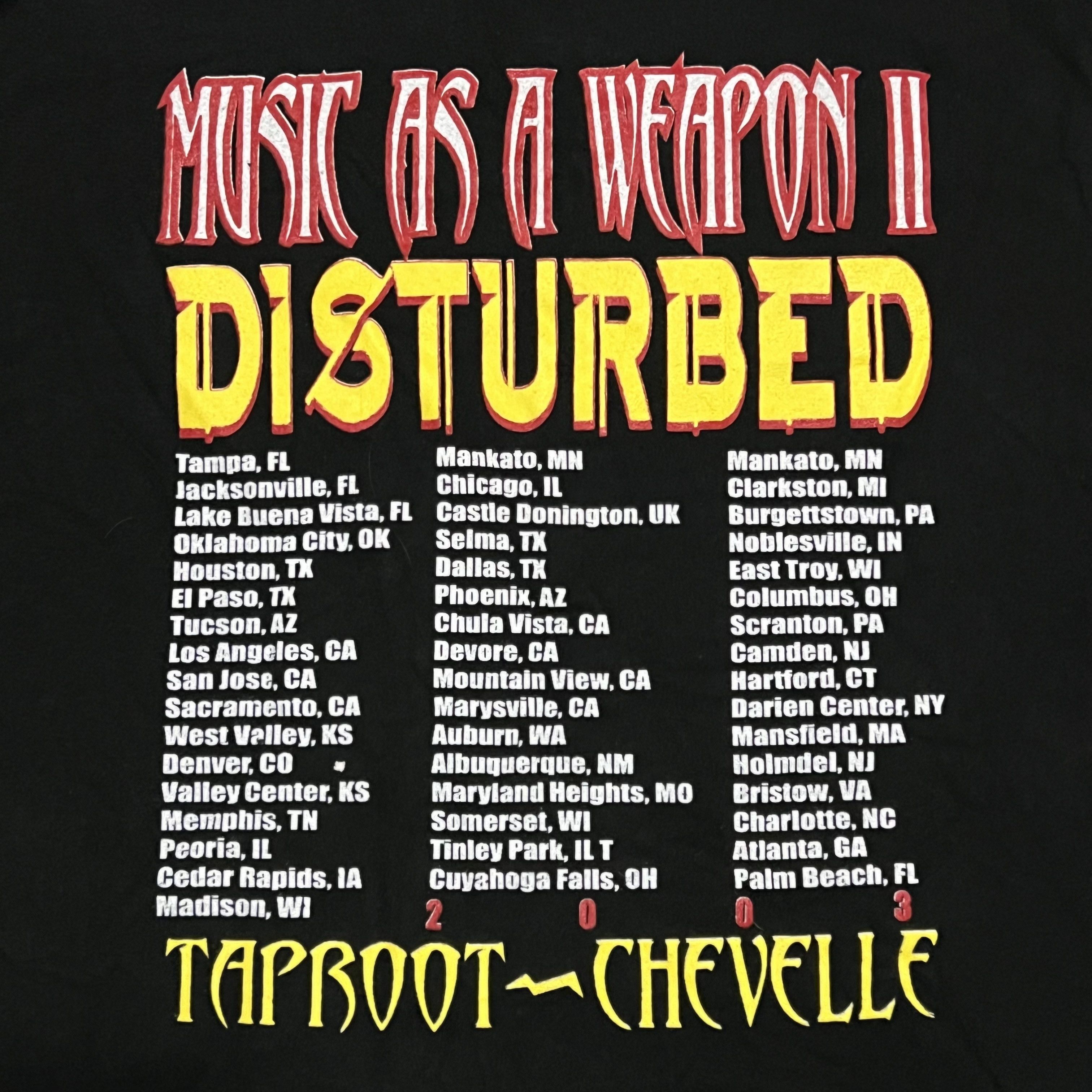 Band Tees × Vintage Vintage 2003 Disturbed Tour Shirt Music As A Weapon 2 Size M Size US M / EU 48-50 / 2 - 4 Thumbnail