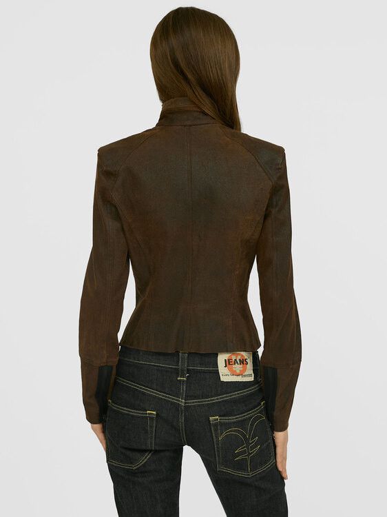 plein sud Plein Sud Rust Brown Leather Zip Up Jacket Size XS / US 0-2 / IT 36-38 - 4 Thumbnail