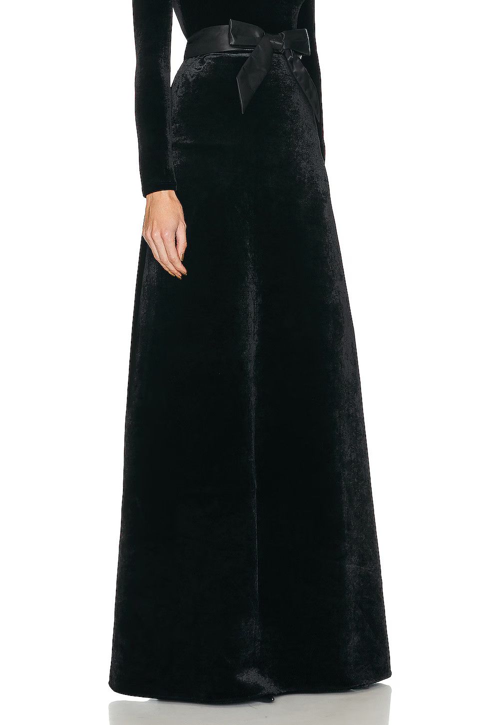Balenciaga o1s1wg110126 Maxi A-Line Skirt in Black Size 32" / US 10 / IT 46 - 2 Thumbnail