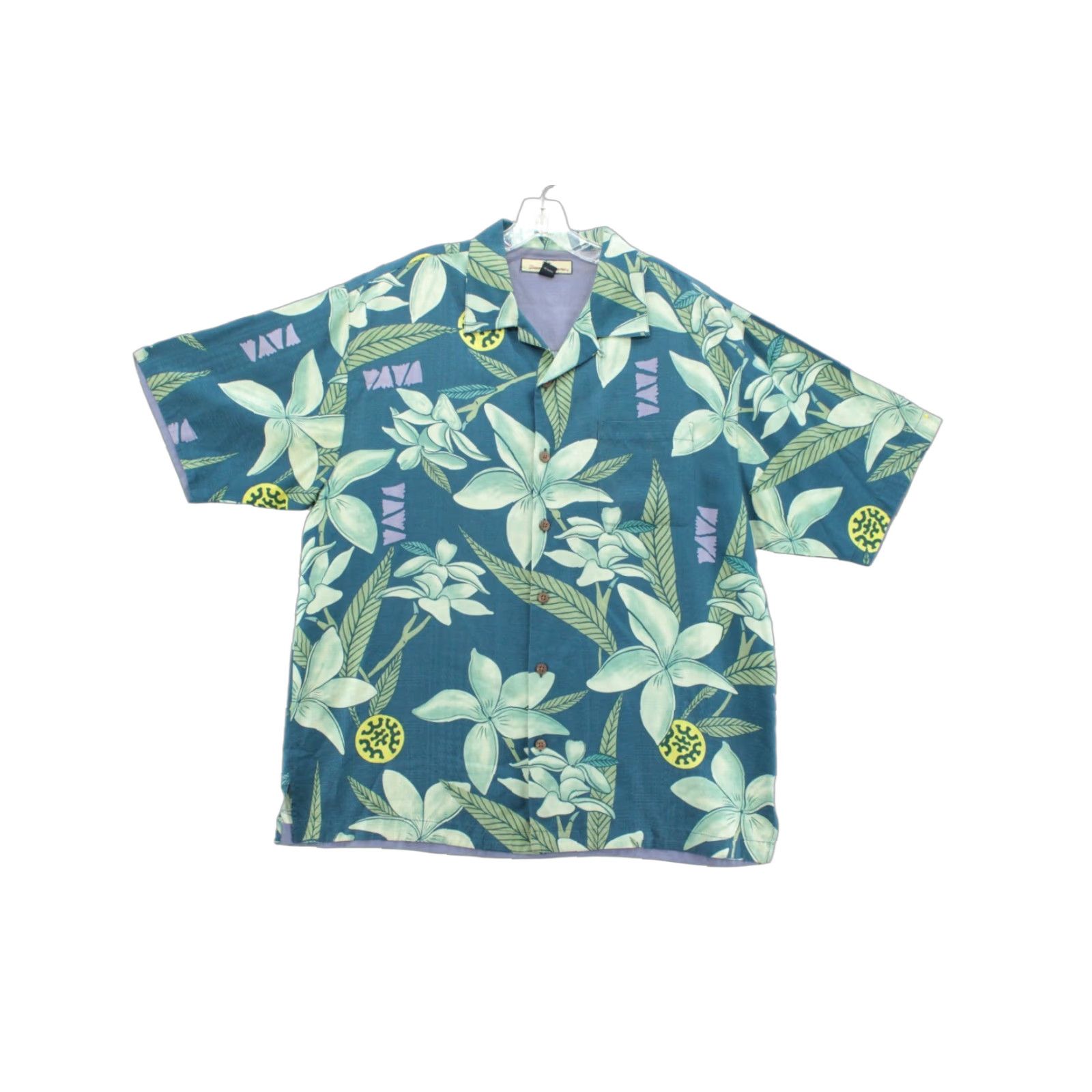Tommy Bahama Tommy Bahama Camp Shirt Mens Large Blue Floral Silk Hawaiian Silk Vacation Luau Camp Collar Button-Up Beach Designer Dad Hawaiian Shirt Size US L / EU 52-54 / 3 - 1 Thumbnail