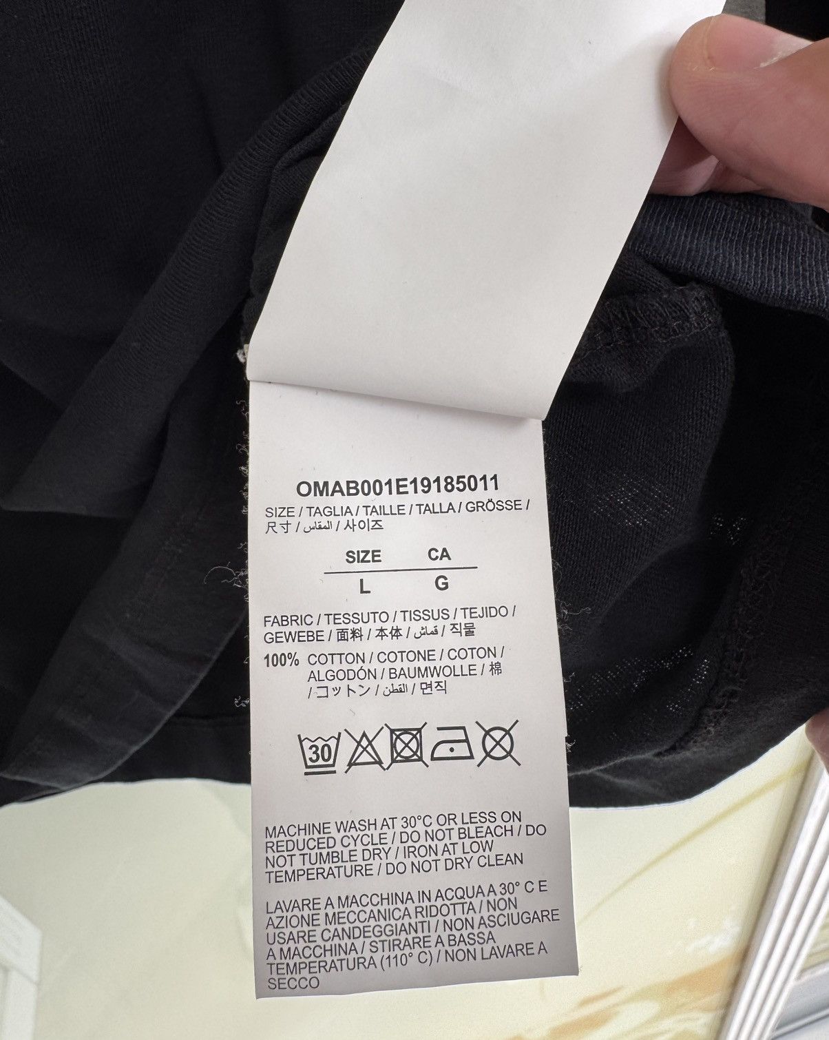 Off-White Off White x Virgil Abloh Hand Card Long Sleeve Tee Black Size US L / EU 52-54 / 3 - 19 Thumbnail
