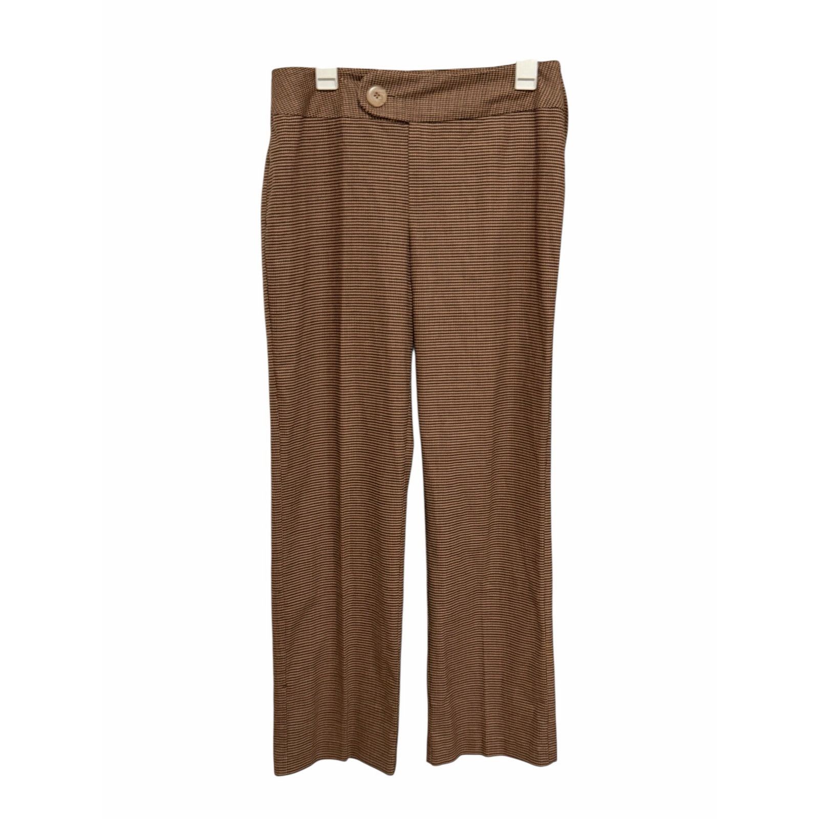 Other Austin Clothing Co Brown Houndstooth Stretch Cotton Trousers Size 32" / US 10 / IT 46 - 4 Thumbnail