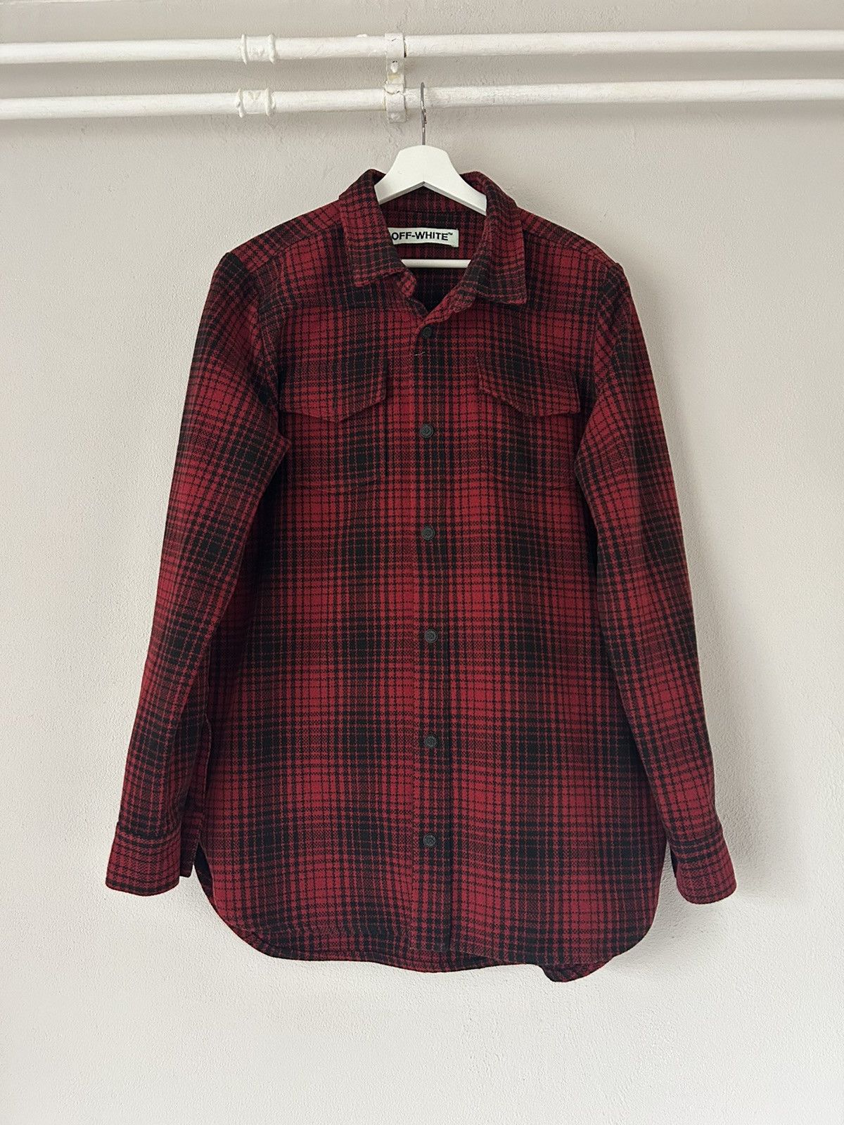 Off-White Check Wool Tartan Shirt Size US M / EU 48-50 / 2 - 2 Thumbnail