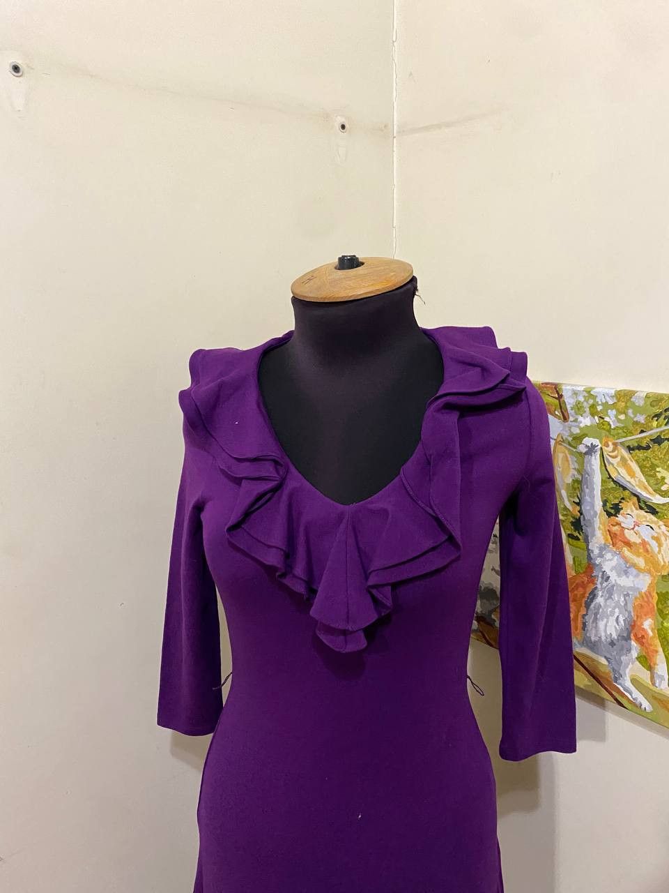 Ralph Lauren Lauren Ralph Lauren purple ruffle ruched midi dress Size XS / US 0-2 / IT 36-38 - 2 Thumbnail