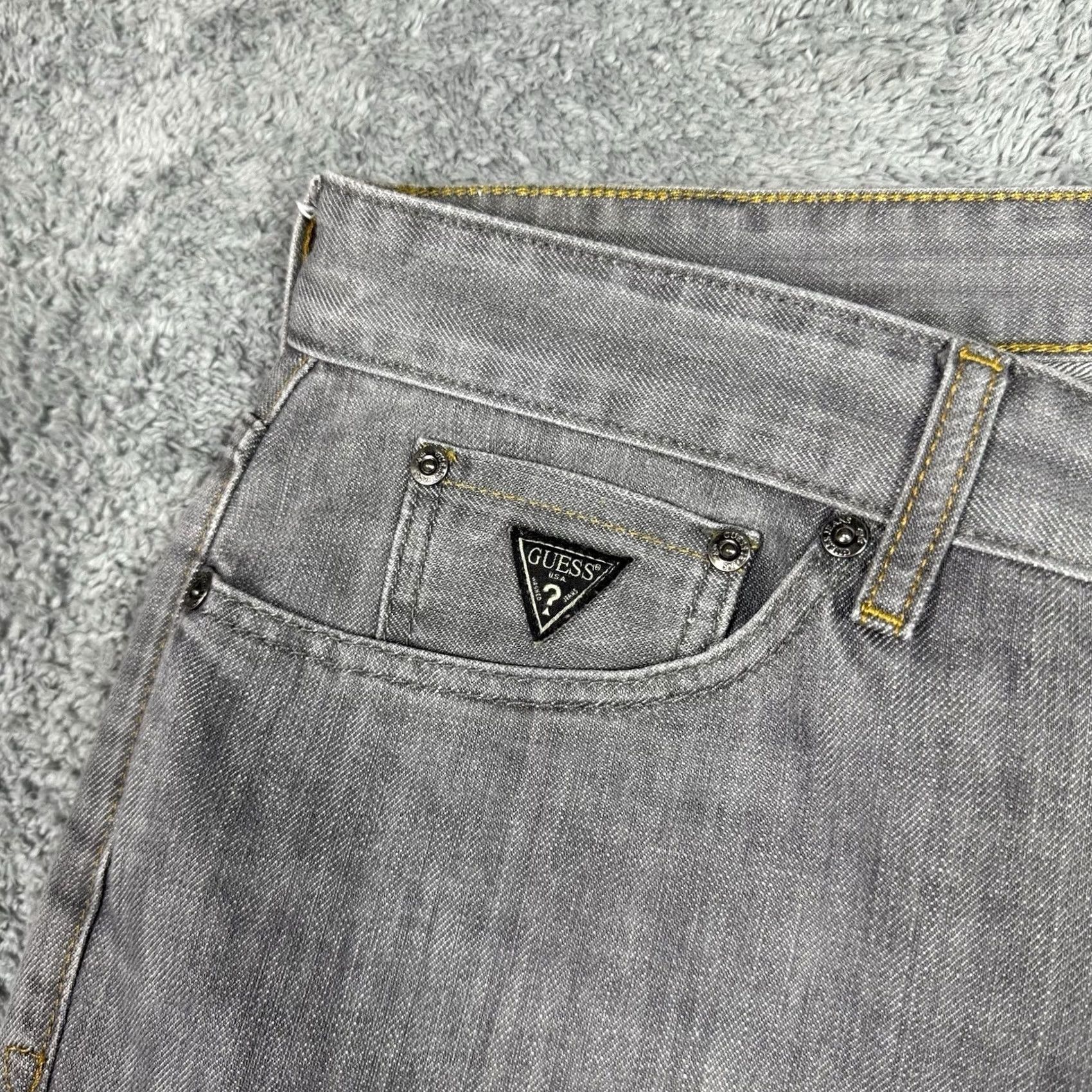 Guess VINTAGE Guess Lincoln Jeans 38x30 Premium Slim Straight 90s Raw Wash Jeans Mens Regular 38 Gray Size US 38 / EU 54 - 3 Thumbnail