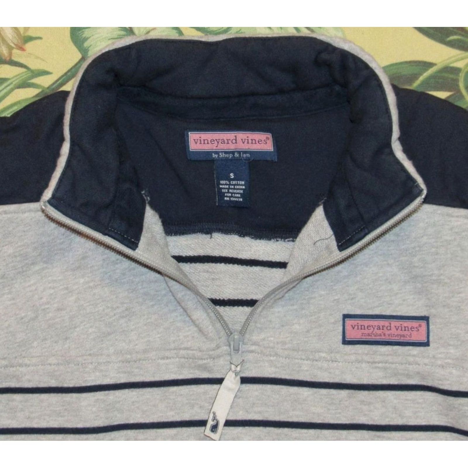 Vineyard Vines VINEYARD VINES Grey Blue 1/4 Zip Shep Sweater Small S Mens Pullover Cardigan Sweater Grey/Blue Size US S / EU 44-46 / 1 - 2 Thumbnail