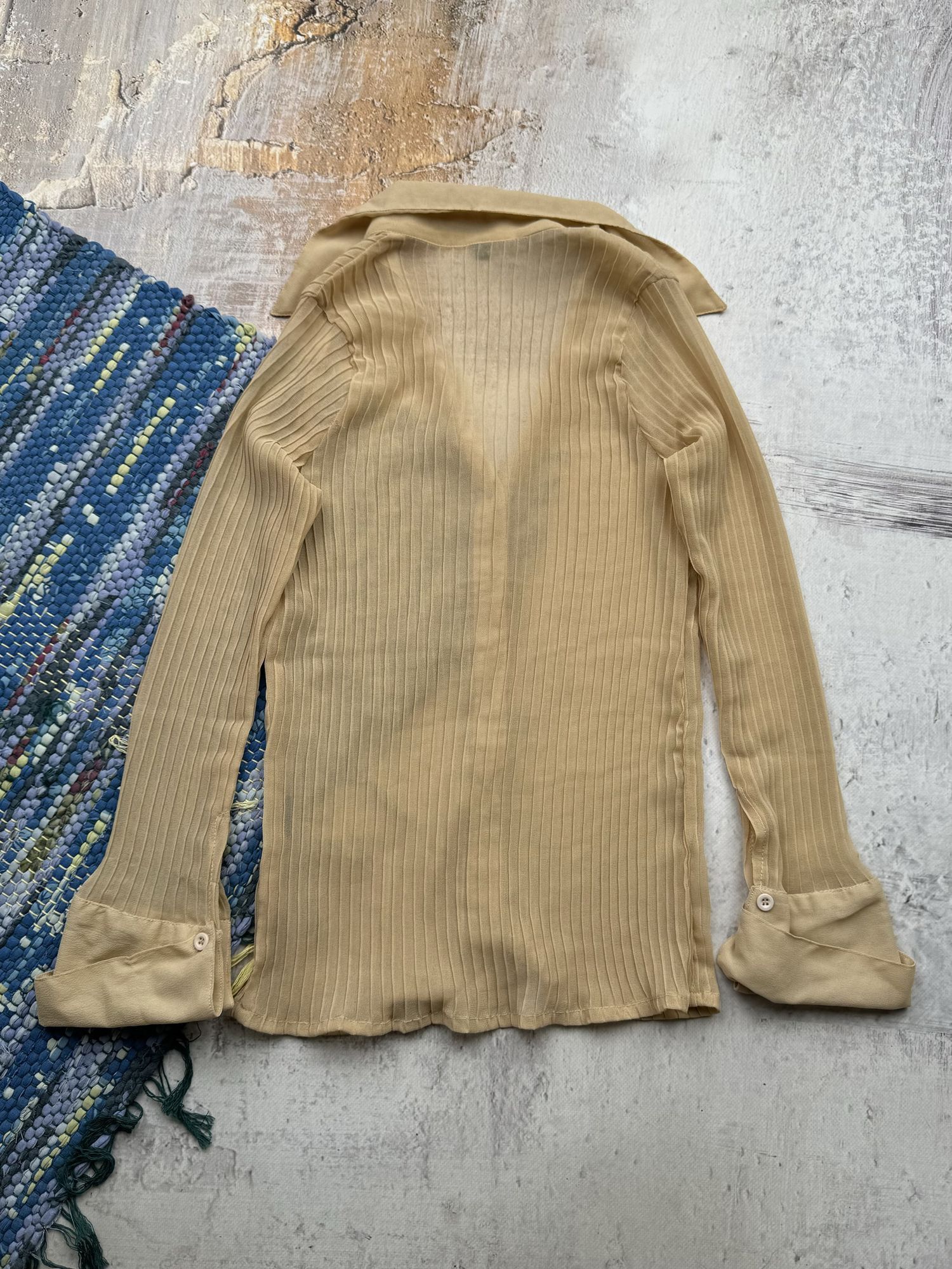 Vintage Vintage Mesh Pleated Blouse A443(544) Size S / US 4 / IT 40 - 5 Thumbnail