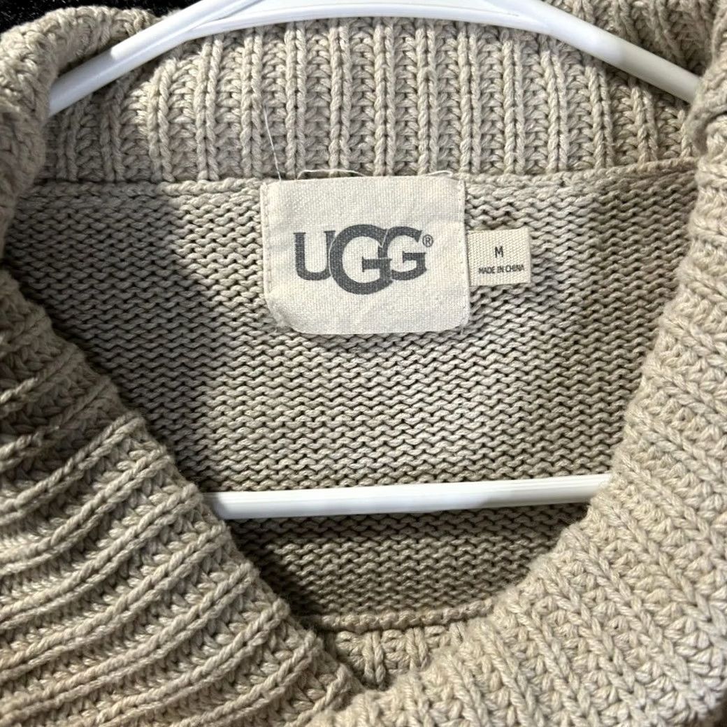 Ugg UGG Women Beige Knit Cowl Neck Sweater M Cotton Cashmere Blend Shirt Womens Size M / US 6-8 / IT 42-44 - 2 Thumbnail