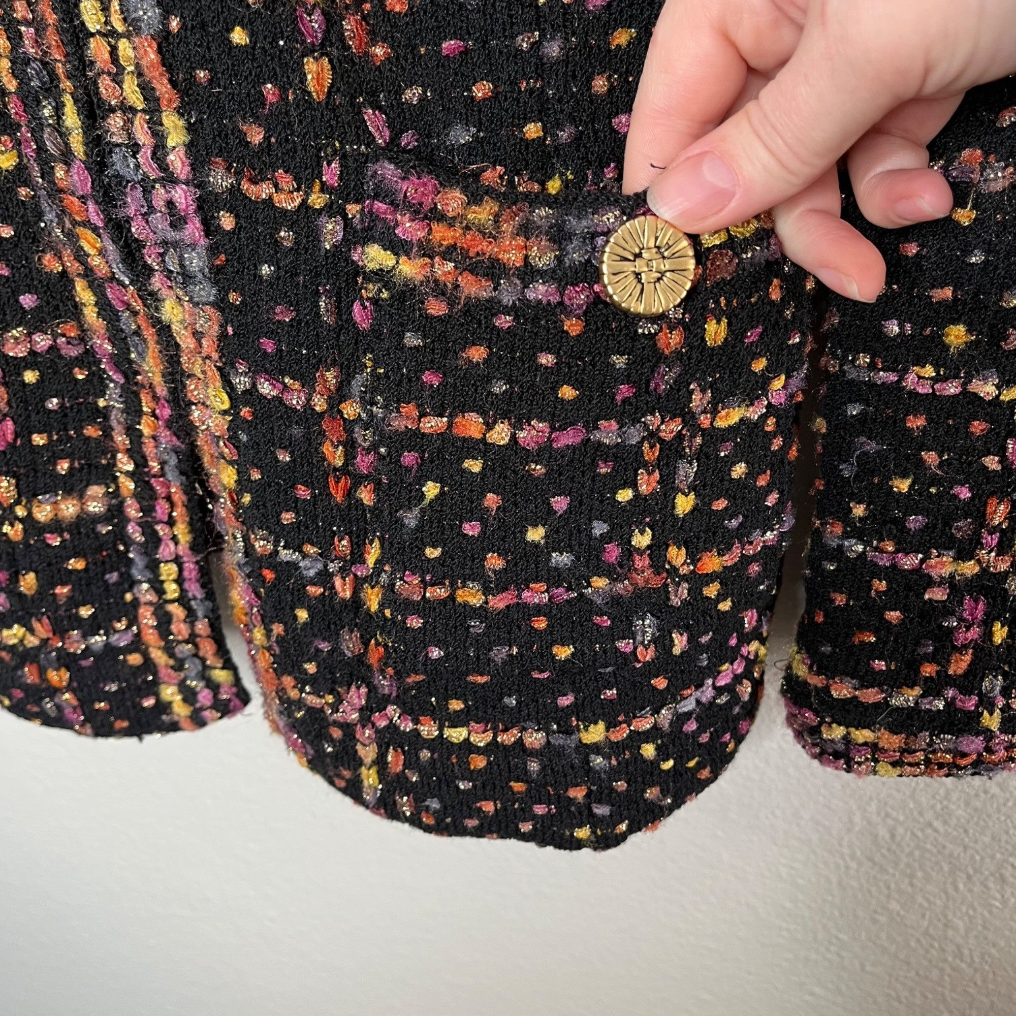 St. John St. John Womens Tweed Knit Multicolor Blazer Jacket Front Po Size XS / US 0-2 / IT 36-38 - 6 Thumbnail