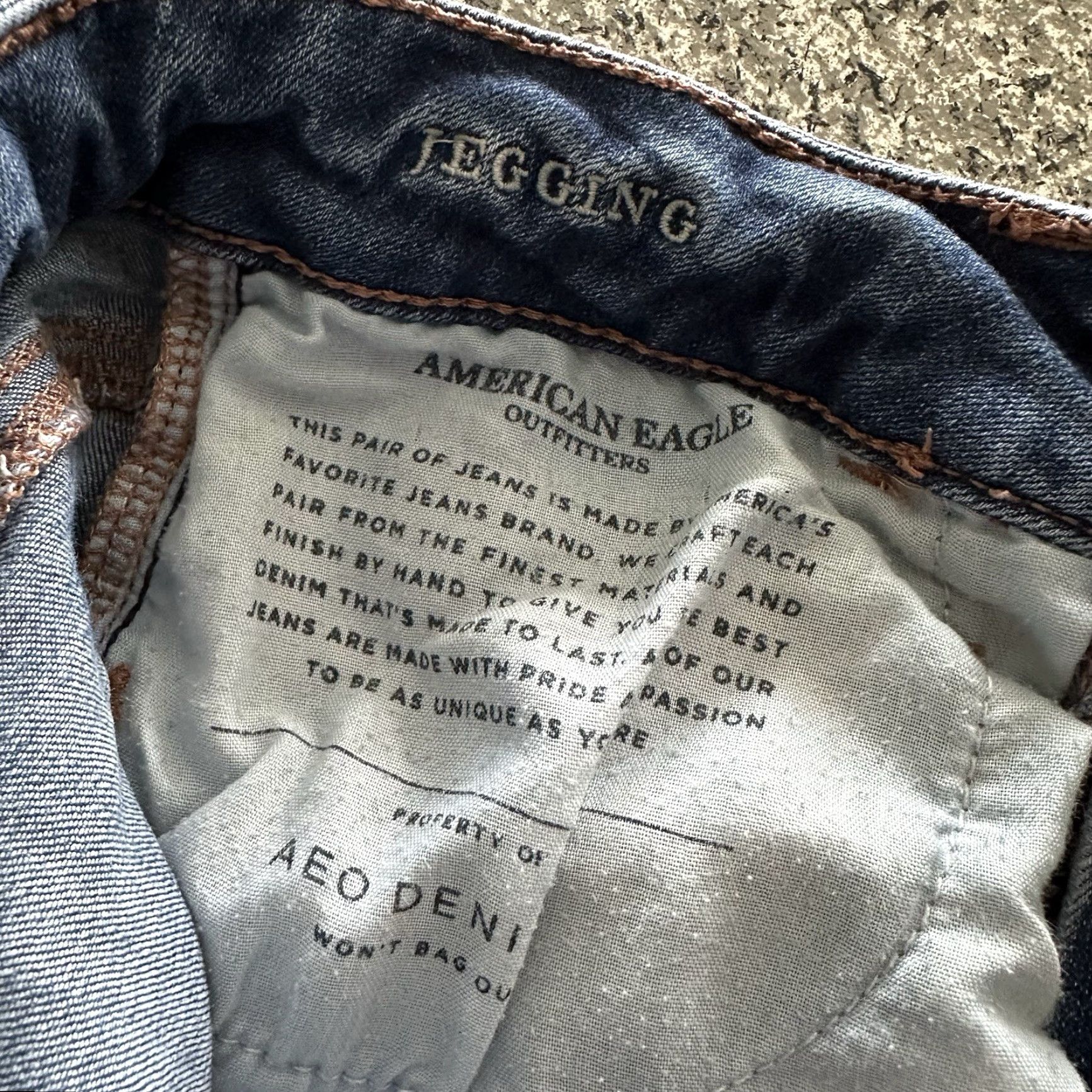 American Eagle Outfitters American Eagle Outfitters Jegging Jeans Womens 4 Long 27x30 Distressed Stretch Blue 60% Cotton Size 27" / US 4 / IT 40 - 7 Thumbnail