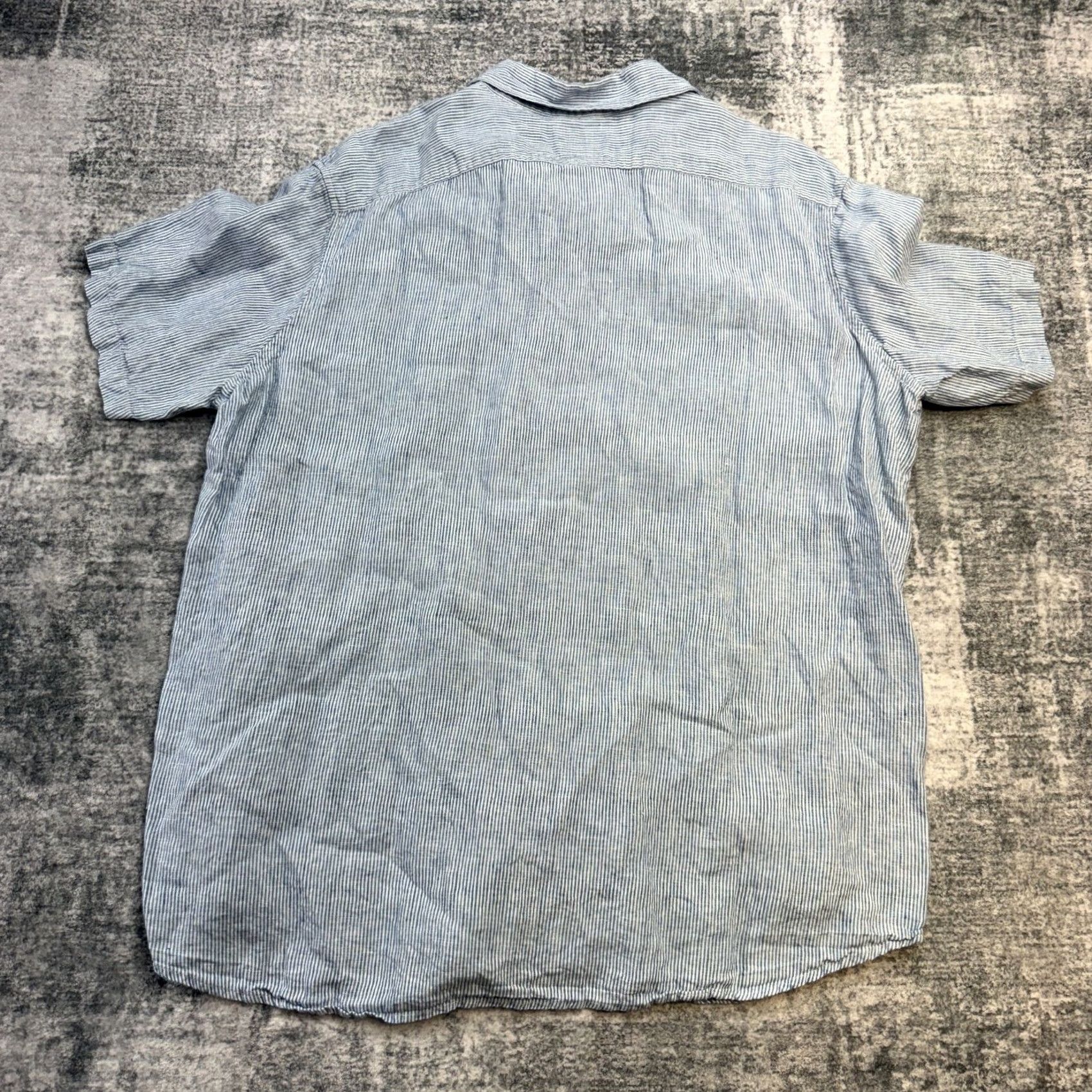 Vintage L.L. Bean Shirt Men 2XL Blue Striped Linen Button-Down Casual Preppy Beach Coastal Shirt Size US XXL / EU 58 / 5 - 4 Thumbnail