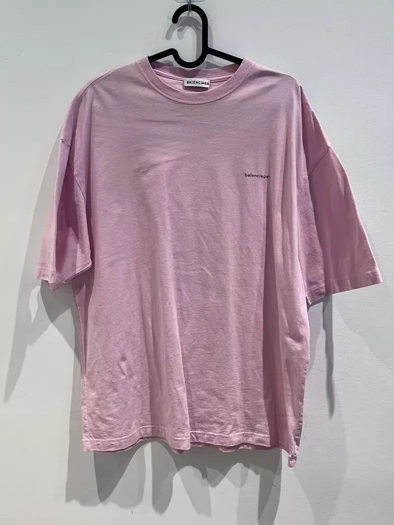 Balenciaga Balenciaga Pink Logo Short Sleeve T-Shirt Size US S / EU 44-46 / 1 - 1 Thumbnail