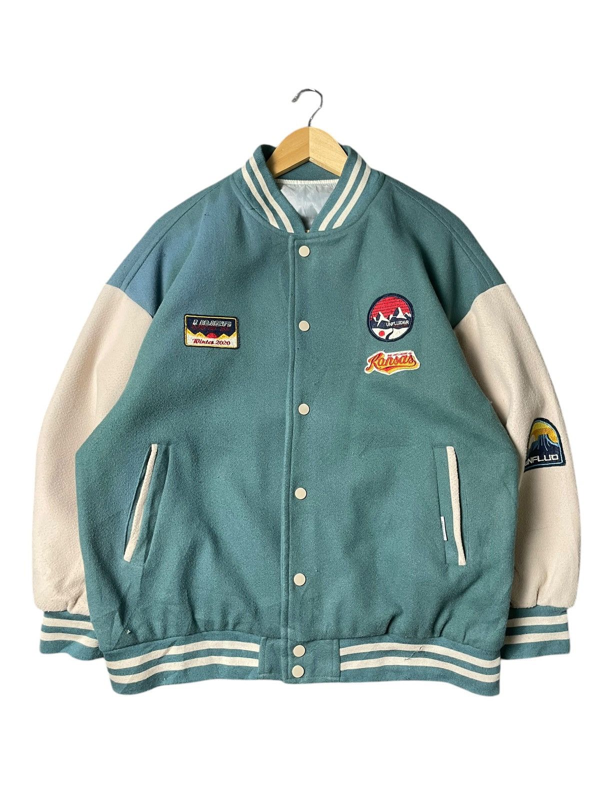 Japanese Brand × Vintage Vintage UNFLUID Wool Varsity Jacket (94) Size US M / EU 48-50 / 2 - 1 Thumbnail
