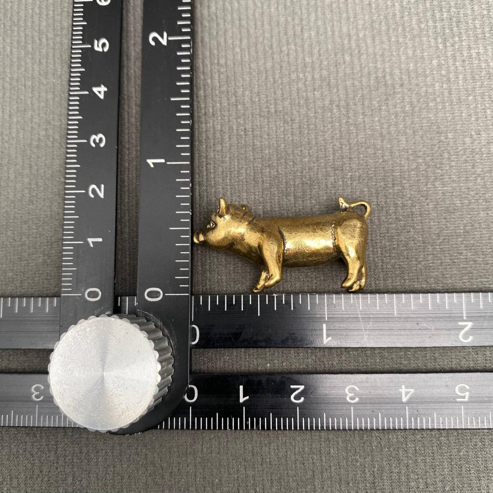 The Unbranded Brand Miniature Golden Pig Figurine Collectible Size ONE SIZE - 4 Thumbnail