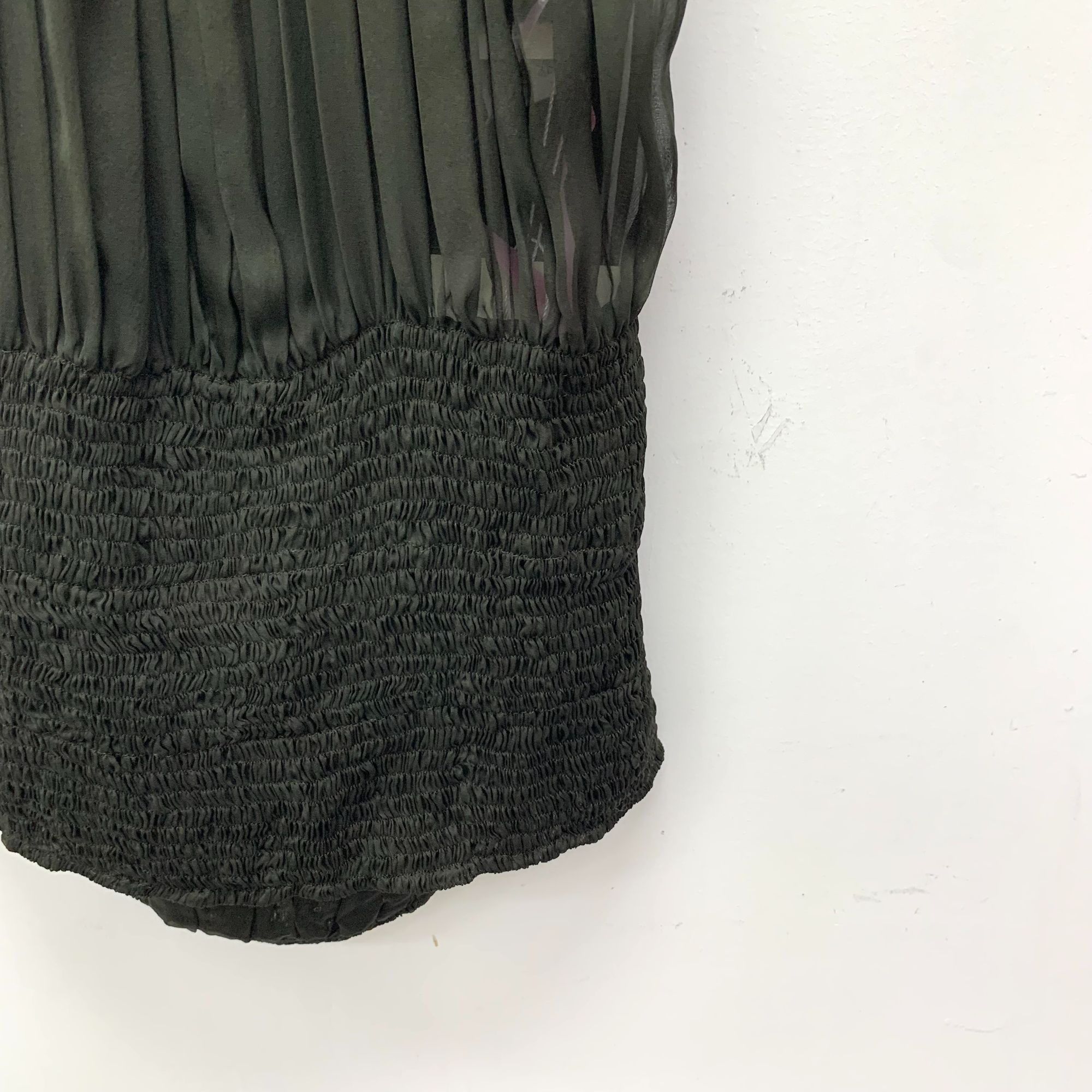 Fendi Fendi Dark Green Pleated One-Shoulder Sleeveless Mulberry Si Size S / US 4 / IT 40 - 5 Thumbnail