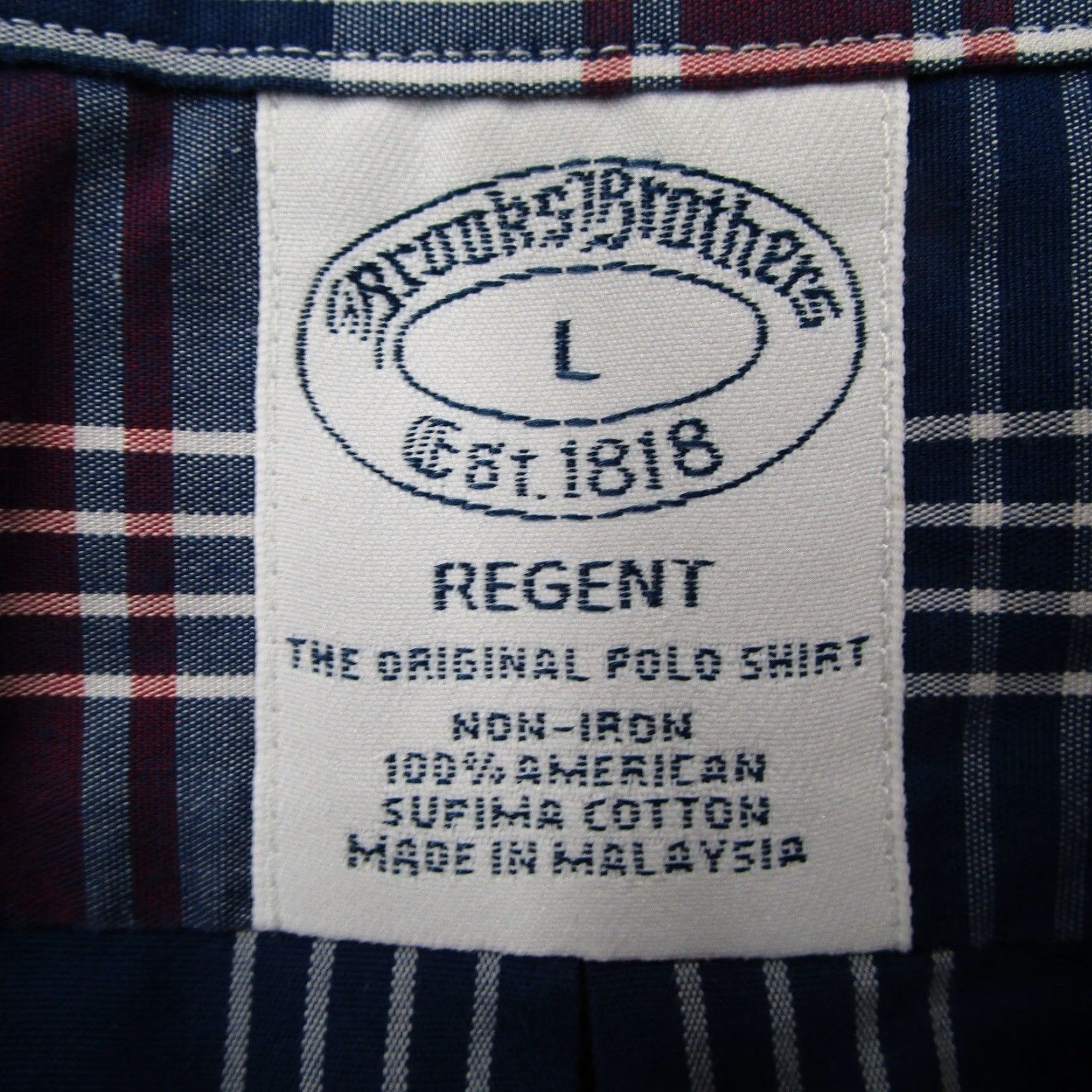Brooks Brothers Brooks Brothers Regent Non-Iron Shirt Mens L Red White Blue Plaid Supima Cotton Shirt Size US L / EU 52-54 / 3 - 3 Thumbnail
