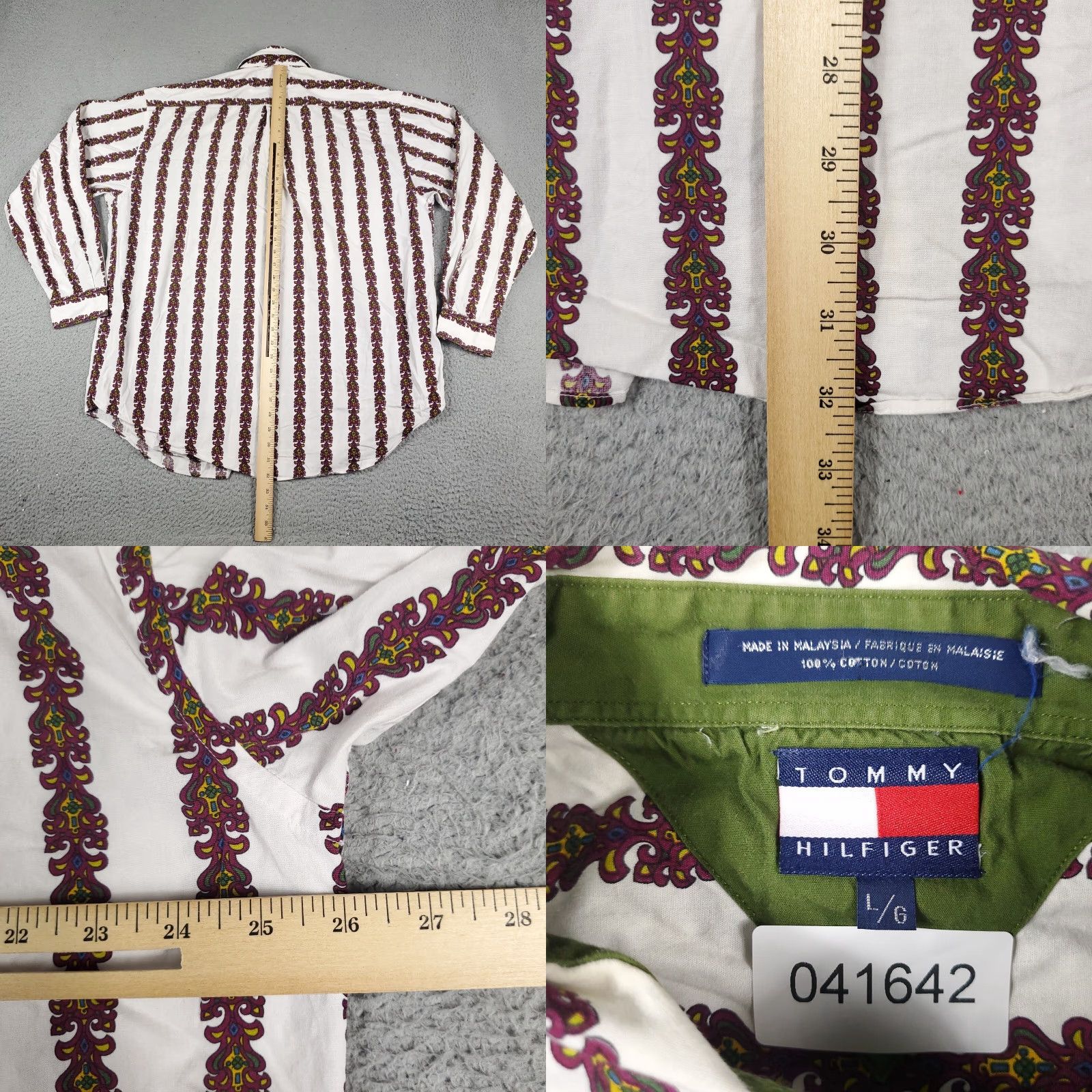 Tommy Hilfiger VINTAGE Tommy Hilfiger Shirt Mens L White Striped Button-Up Collared Long Sleeve Casual Formal Workwear Size US L / EU 52-54 / 3 - 8 Thumbnail