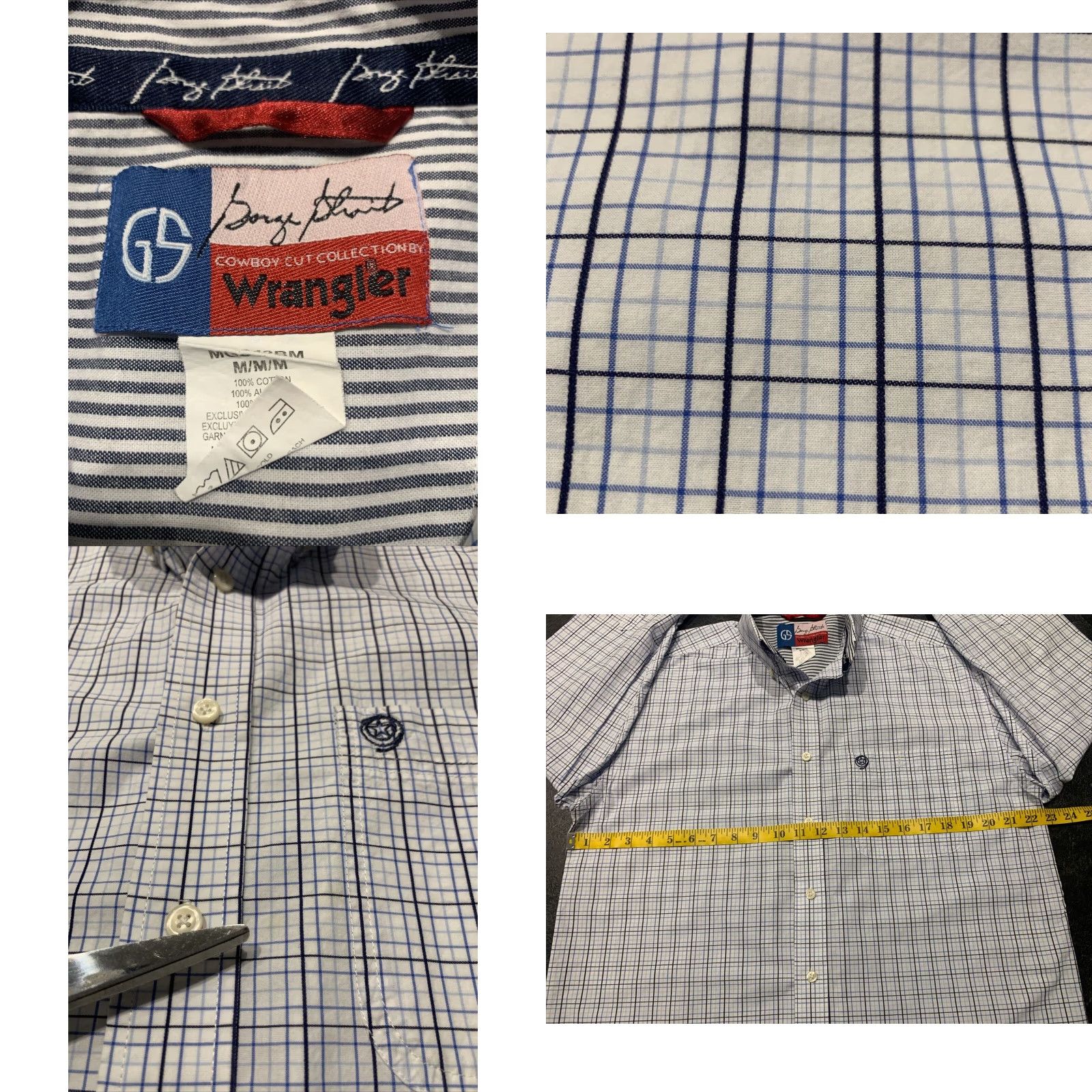 Wrangler Wrangler George Strait Western Plaid Cowboy Cut Button Down Shirt Mens Medium Multicolor Size US M / EU 48-50 / 2 - 8 Thumbnail