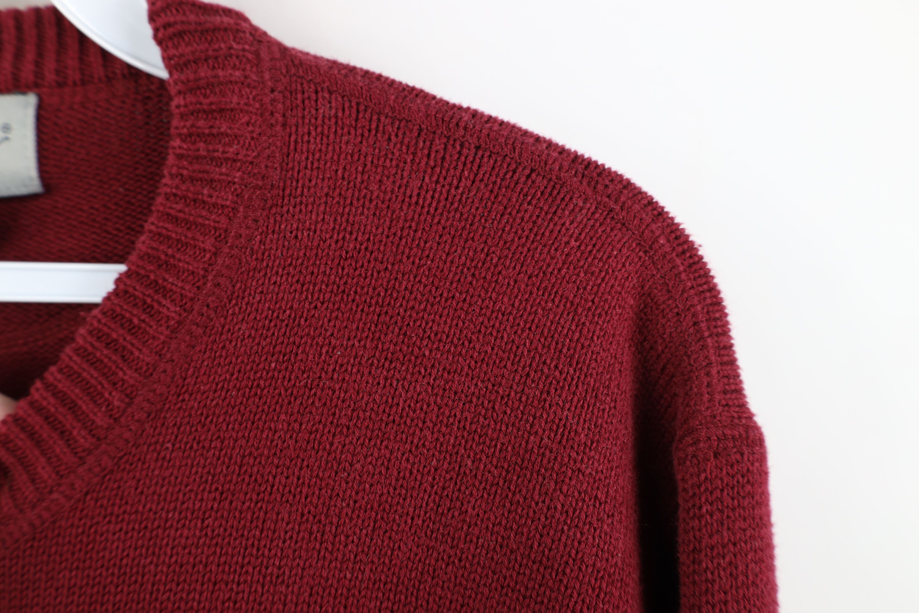 Eddie Bauer Vintage 90s Eddie Bauer Cotton Ribbed Knit Sweater Red Size US L / EU 52-54 / 3 - 8 Thumbnail