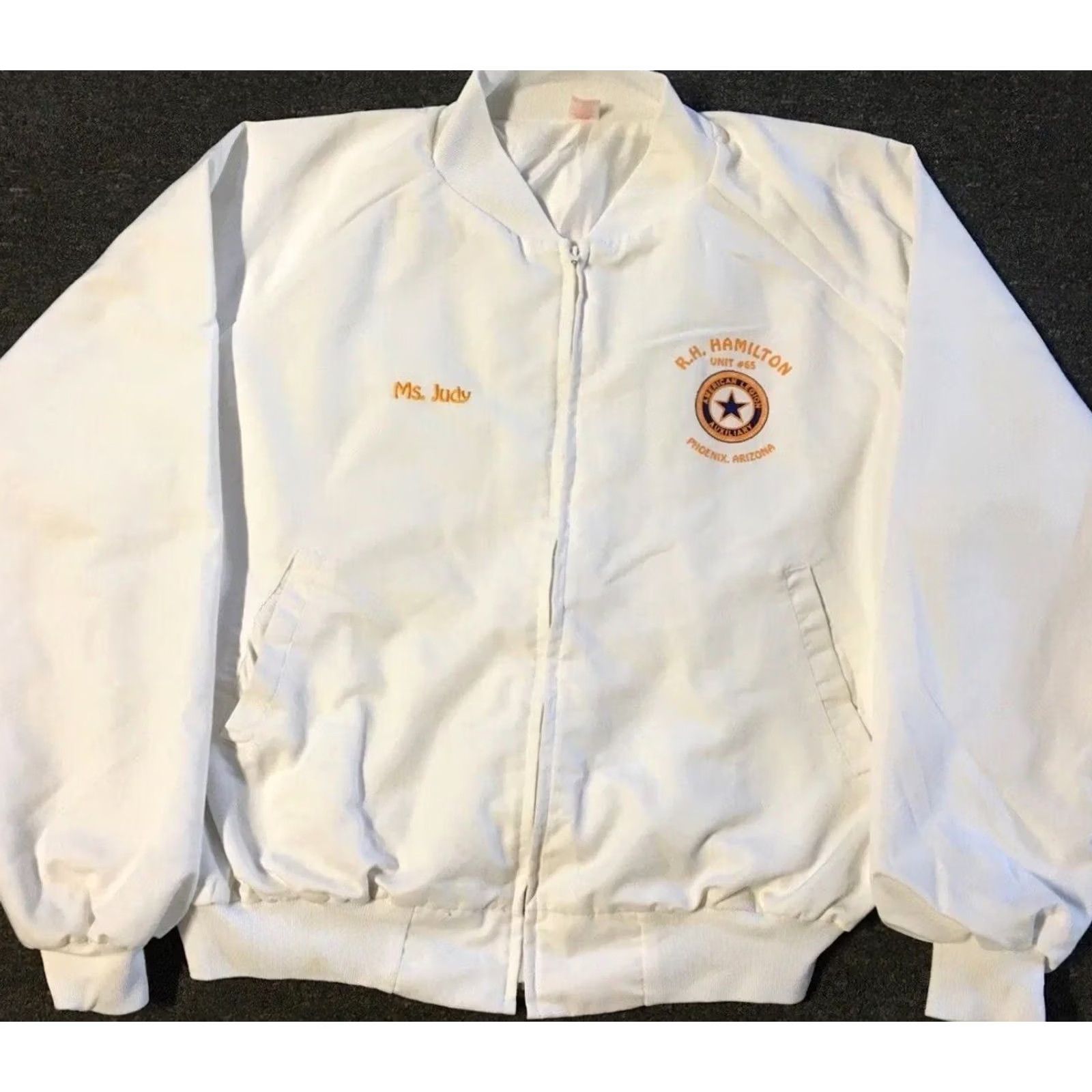 Vintage VINTAGE American Legion Auxiliary Boxy Jacket 2XL White Nylon Bomber 90s Army Grunge College USMC Usmc Military Hip Hop Punk Retro Fans Mens Size US XXL / EU 58 / 5 - 2 Thumbnail
