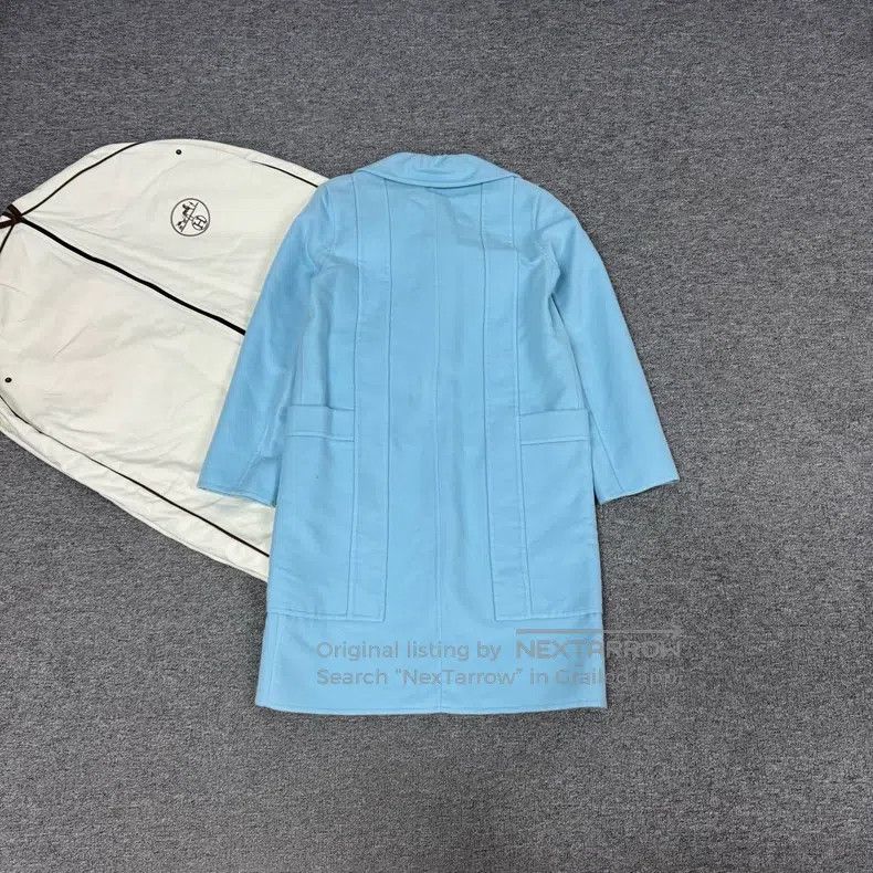 Hermes Hermes Baby blue cashmere coat Size XXS / US 00 / IT 34 - 2 Thumbnail