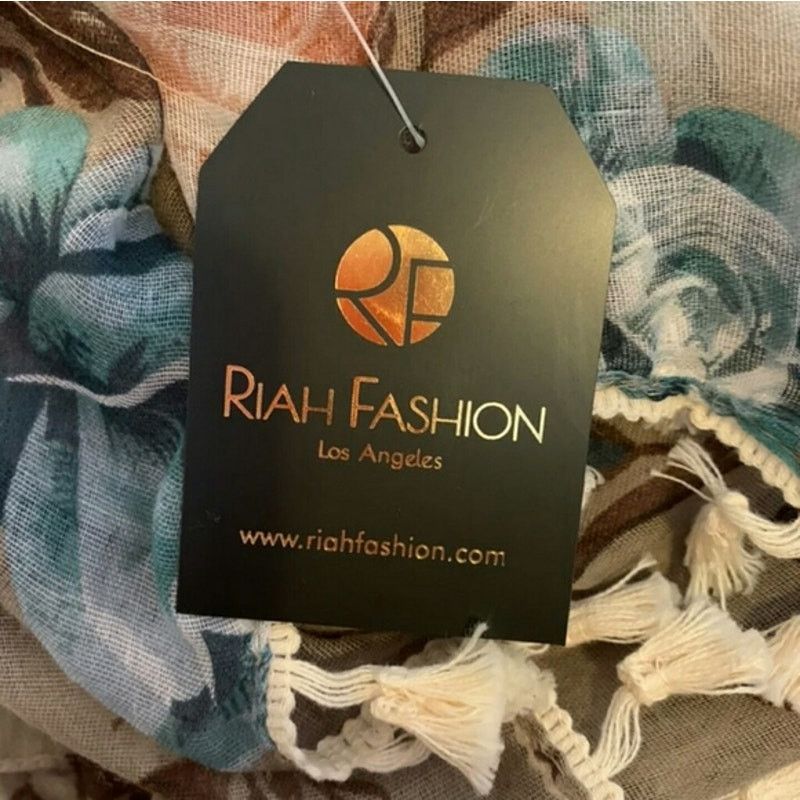 Other Riah Fashion LA Floral Kimono Wrap Boho Shawl Tassels Sheer Size ONE SIZE - 6 Thumbnail