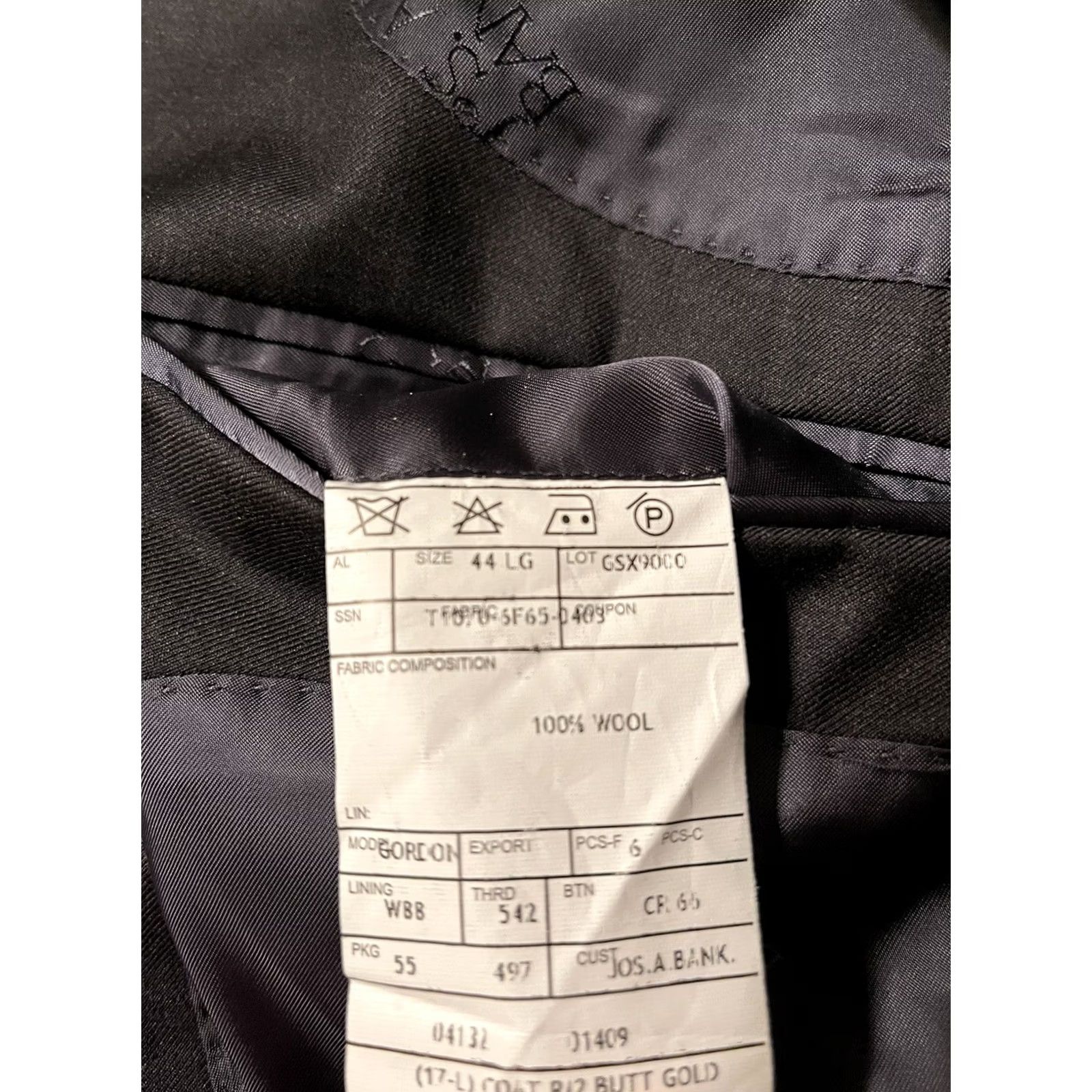Jos. A. Bank VINTAGE Jos A Bank Signature Gold Charcoal Suit Coat Jacket Blazer - Men's 44L New Size 44R - 4 Thumbnail