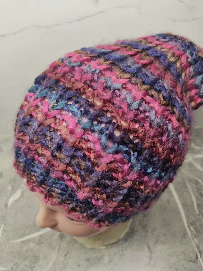 Japanese Brand Vintage Knit Wool Multicolour Beanie Hat Size ONE SIZE - 2 Thumbnail