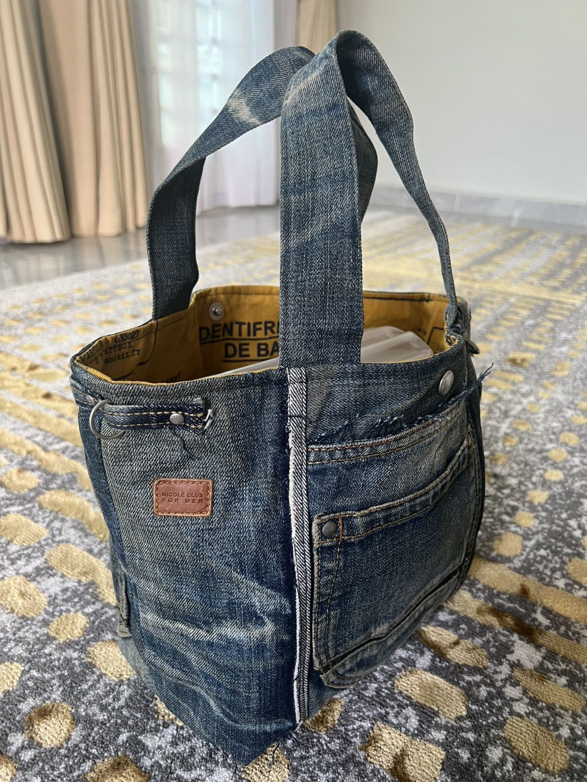 Japanese Brand × Nicole Club Nicole Club for Men reworked distressed denim tote Size ONE SIZE - 5 Thumbnail