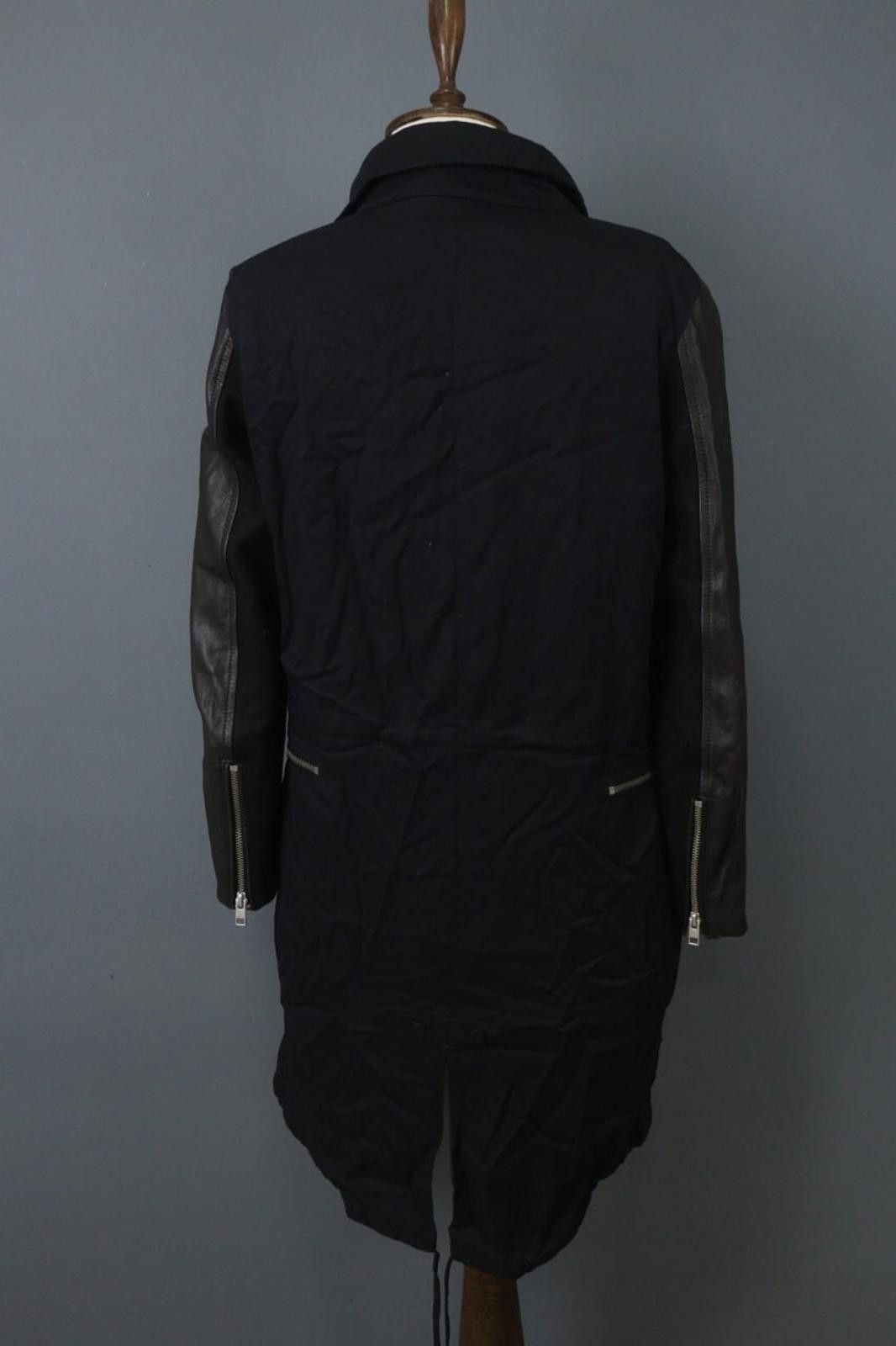 Allsaints AllSaints Black Lyocell Mock Zipper Knox Parka Jacket Size 4 Size S / US 4 / IT 40 - 10 Thumbnail