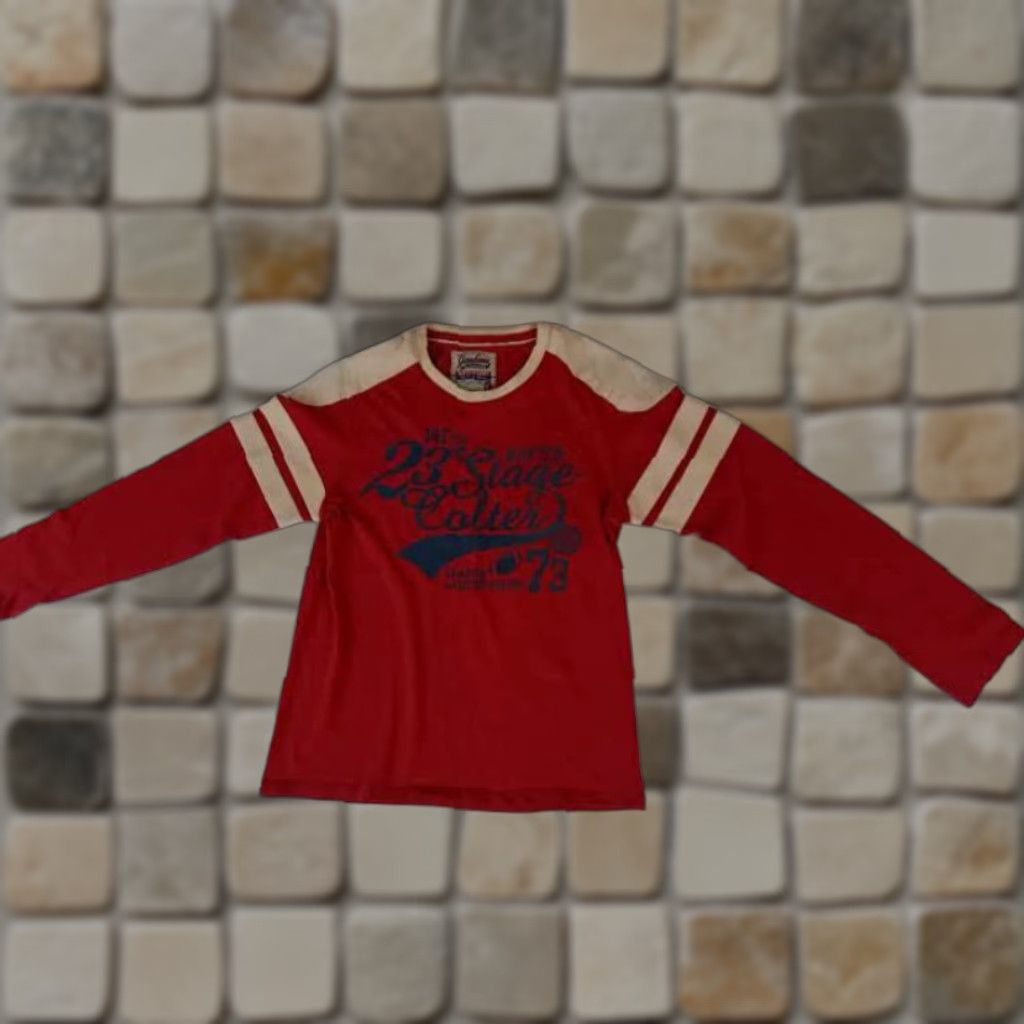 Vintage VINTAGE Yankee Outfitters Rugby Shirt Sweatshirt L Red Canvas Pullover Men Long 25in Pit to Pit Size Large Size US L / EU 52-54 / 3 - 1 Thumbnail