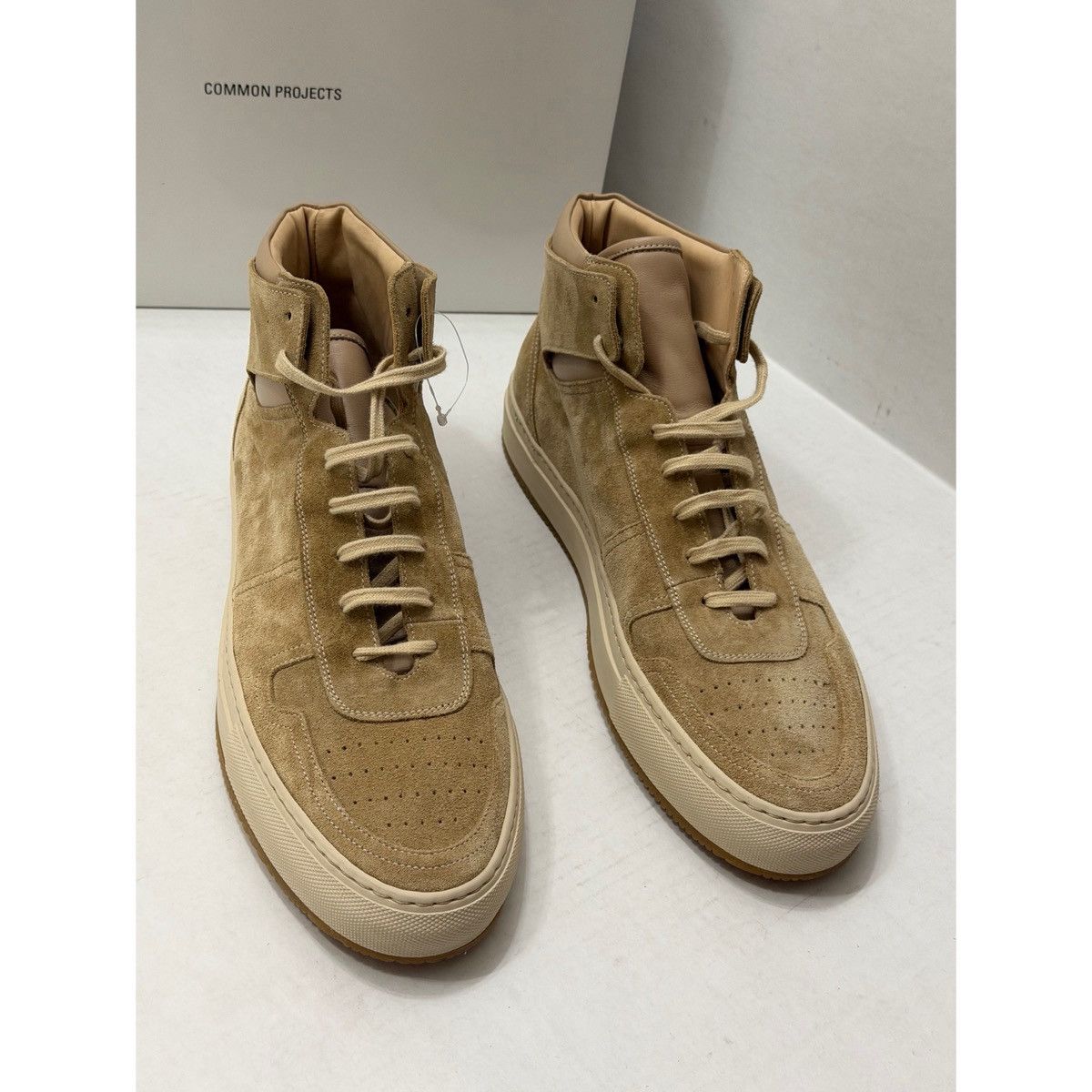 Common Projects COMMON PROJECTS TAN BBALL HIGH SUEDE SNEAKERS Size US 10 / EU 43 - 4 Thumbnail