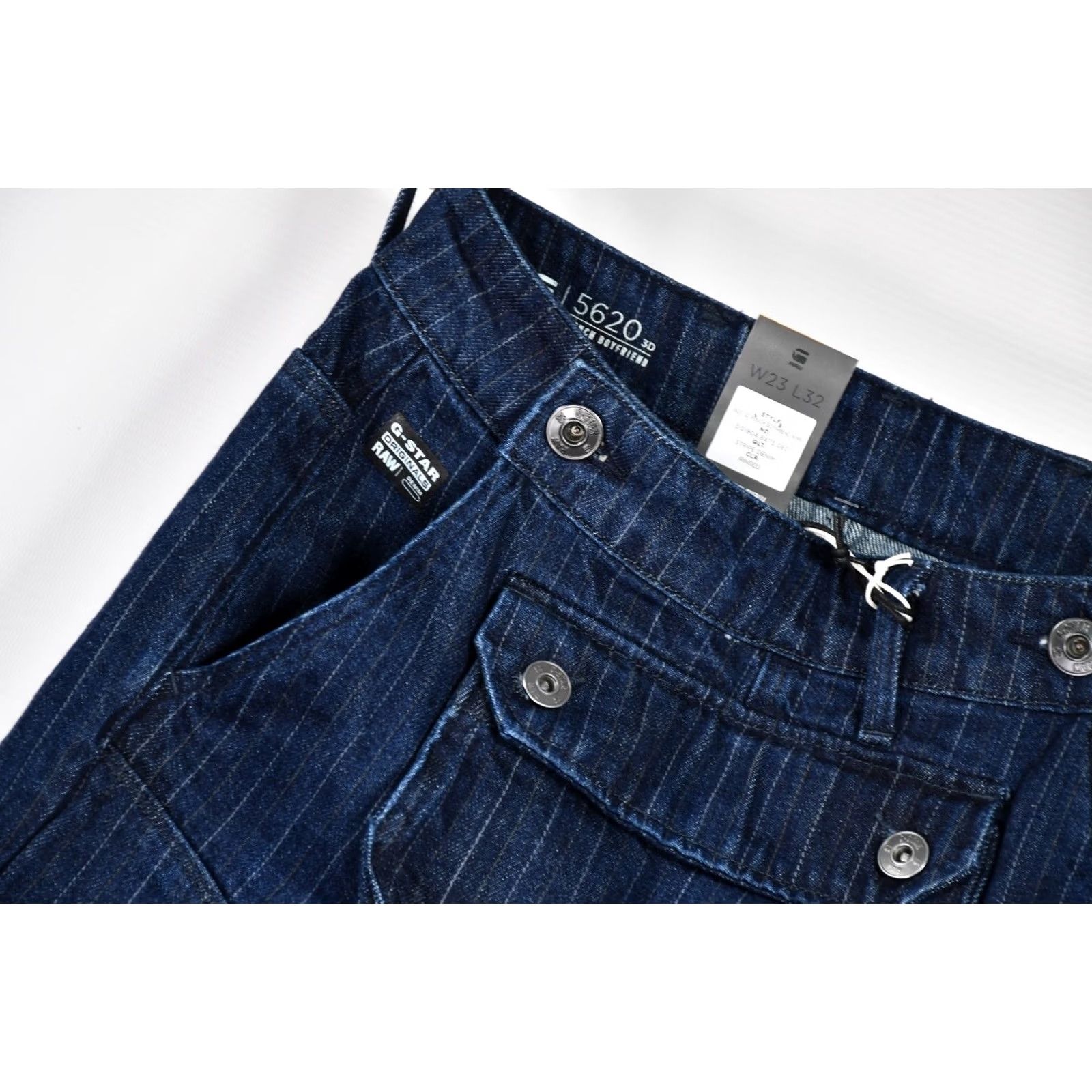 G-Star G-Star 5620 3D POUCH STRIPE DENIM RINSED WOMEN Jeans W23 L32 Boyfriend XS Size 40" / US 18 - 4 Thumbnail