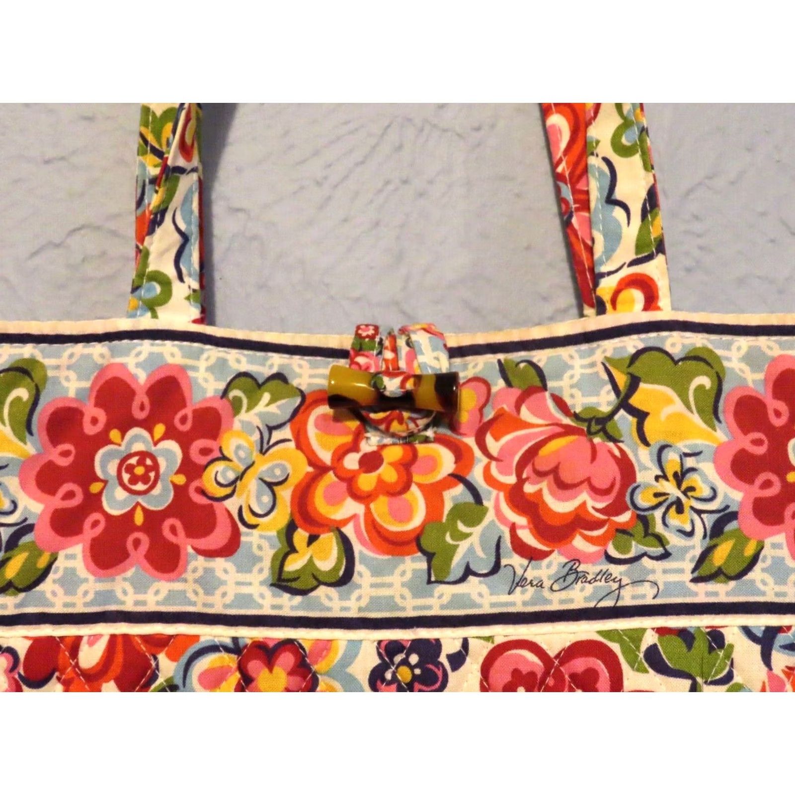 Vera Bradley Vera Bradley Tote Rectangular Medium 13 in Multicolor Floral Quilted Cotton Womens Bag Carry Bag Size ONE SIZE - 3 Thumbnail