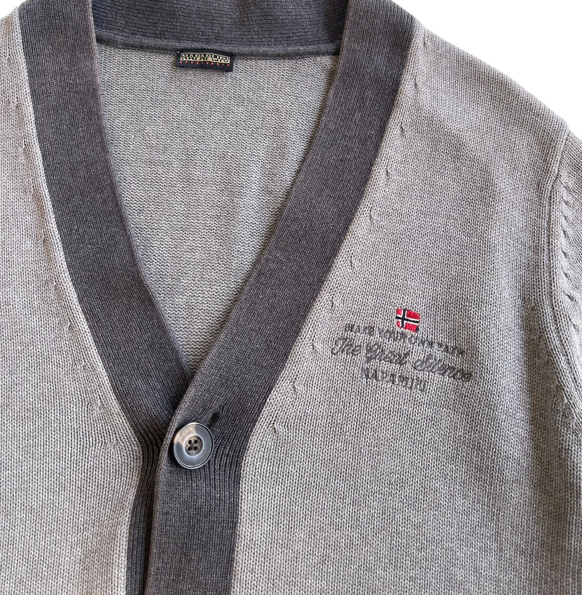 Napapijri Napapijri Men Cardigan Knit (Sunfaded Grey) Size US L / EU 52-54 / 3 - 10 Thumbnail